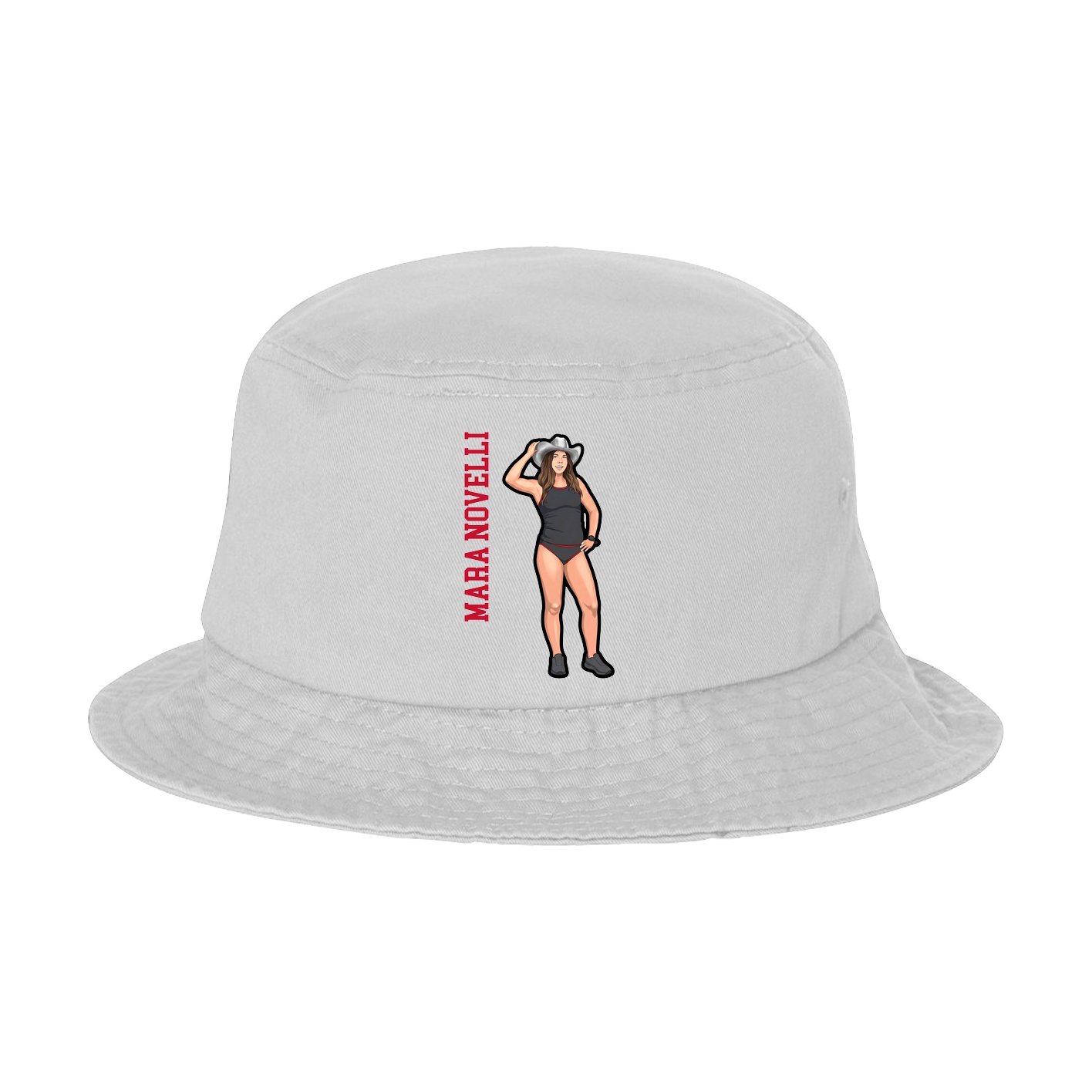 Bucket Cap — Name Vertical in White