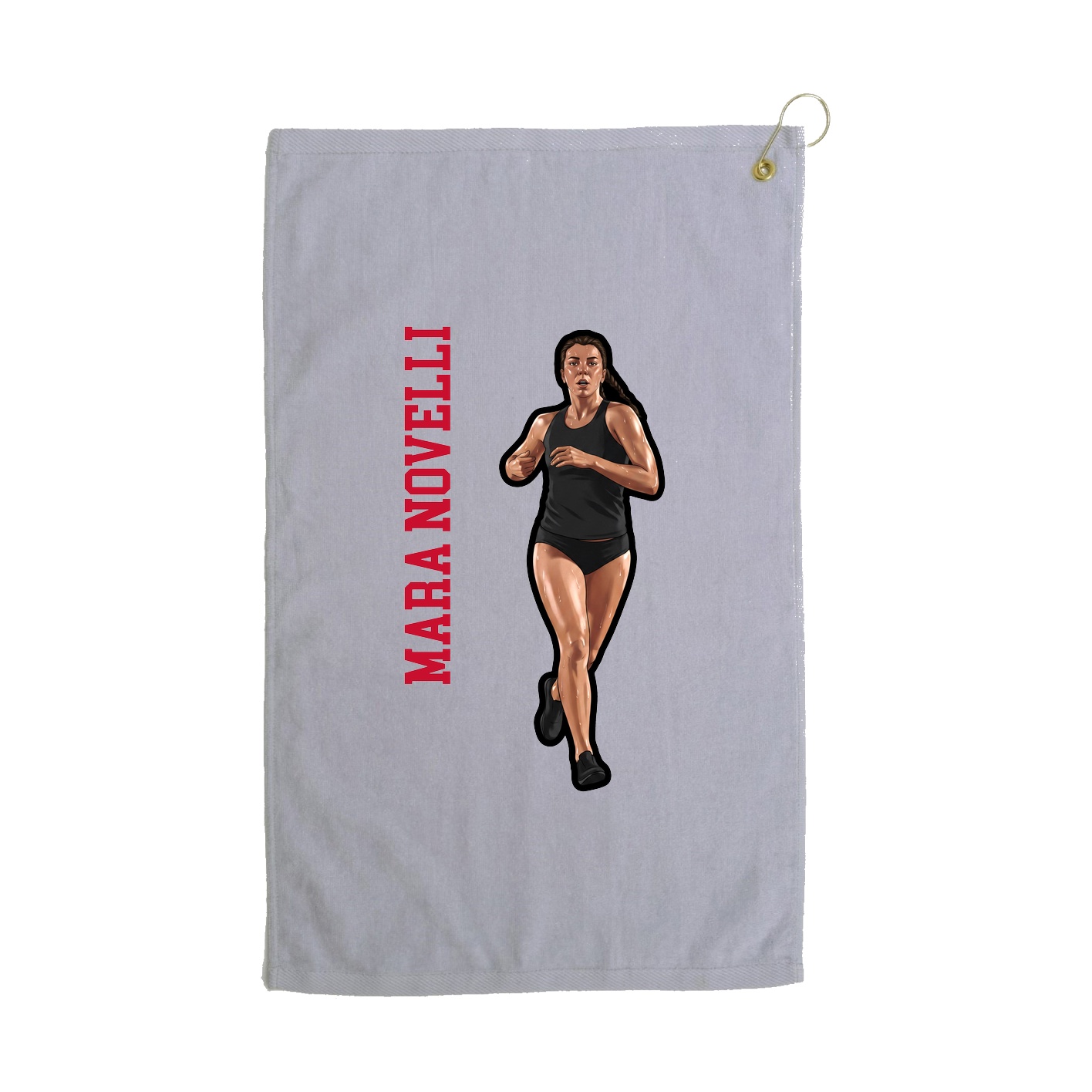 Golf Towel — Name Vertical in Grey