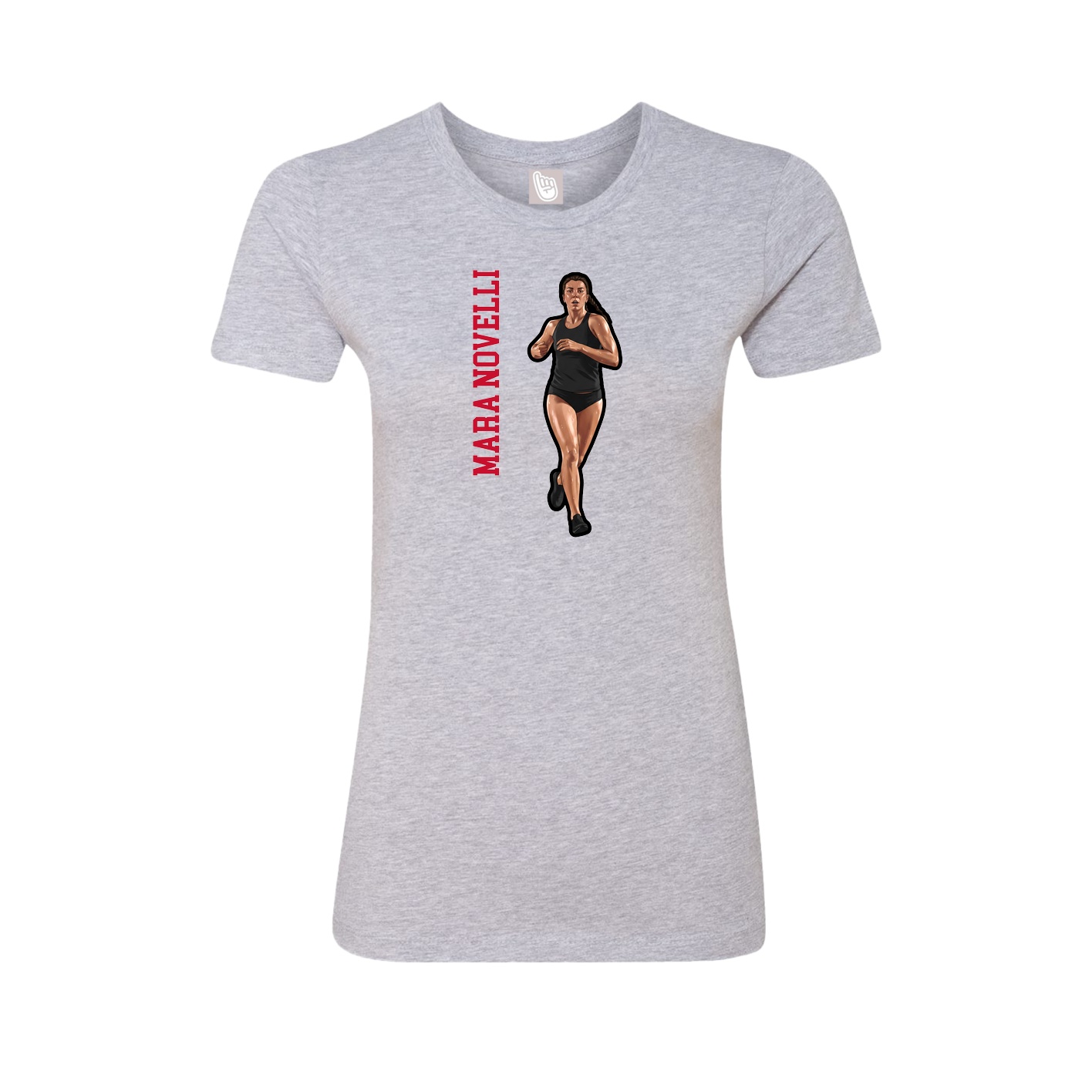 Womens Tee — Name Vertical in Grey