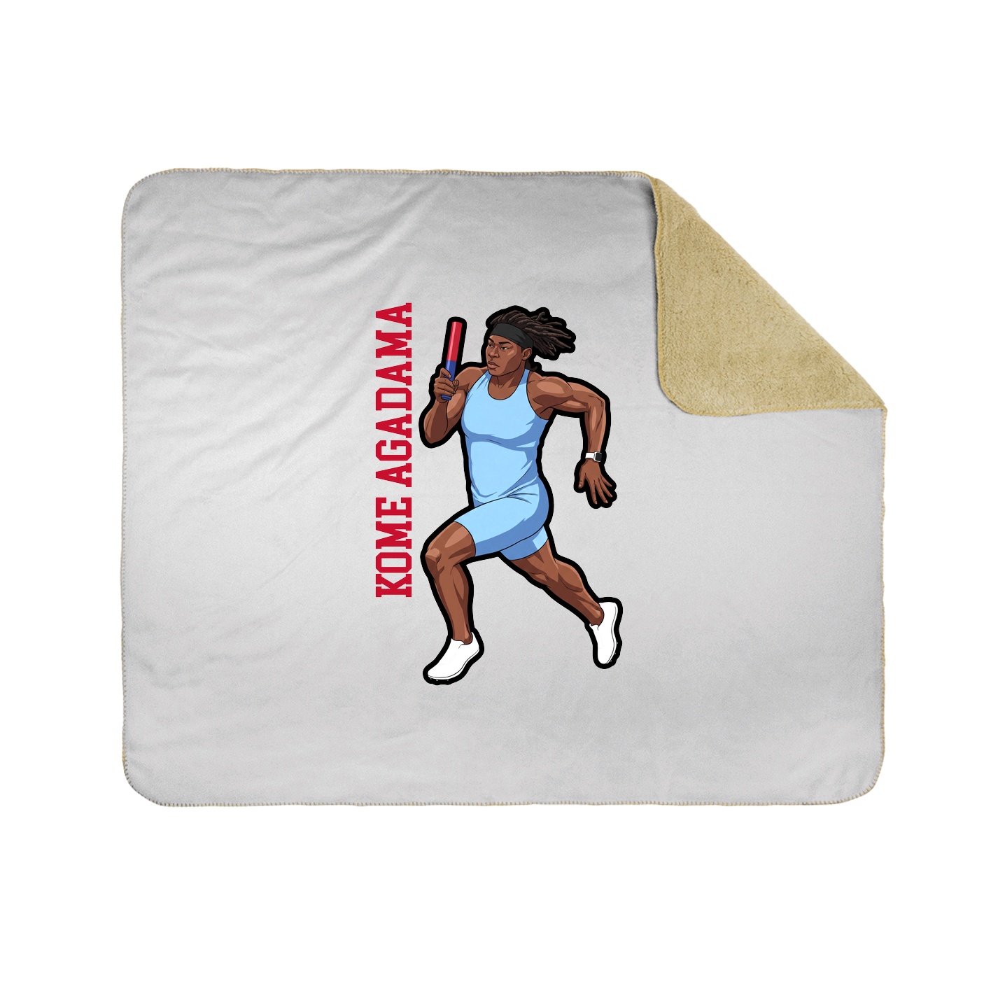 Throw Blanket — Name Vertical in White