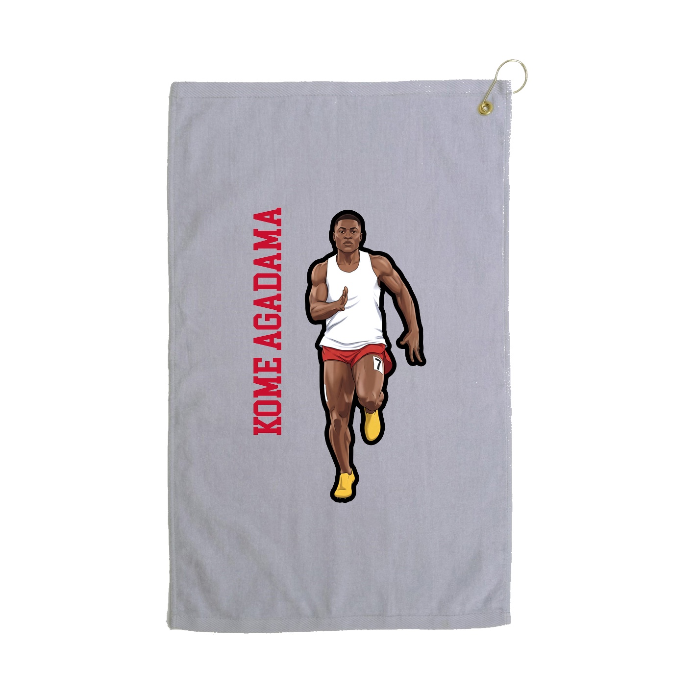 Golf Towel — Name Vertical in Grey