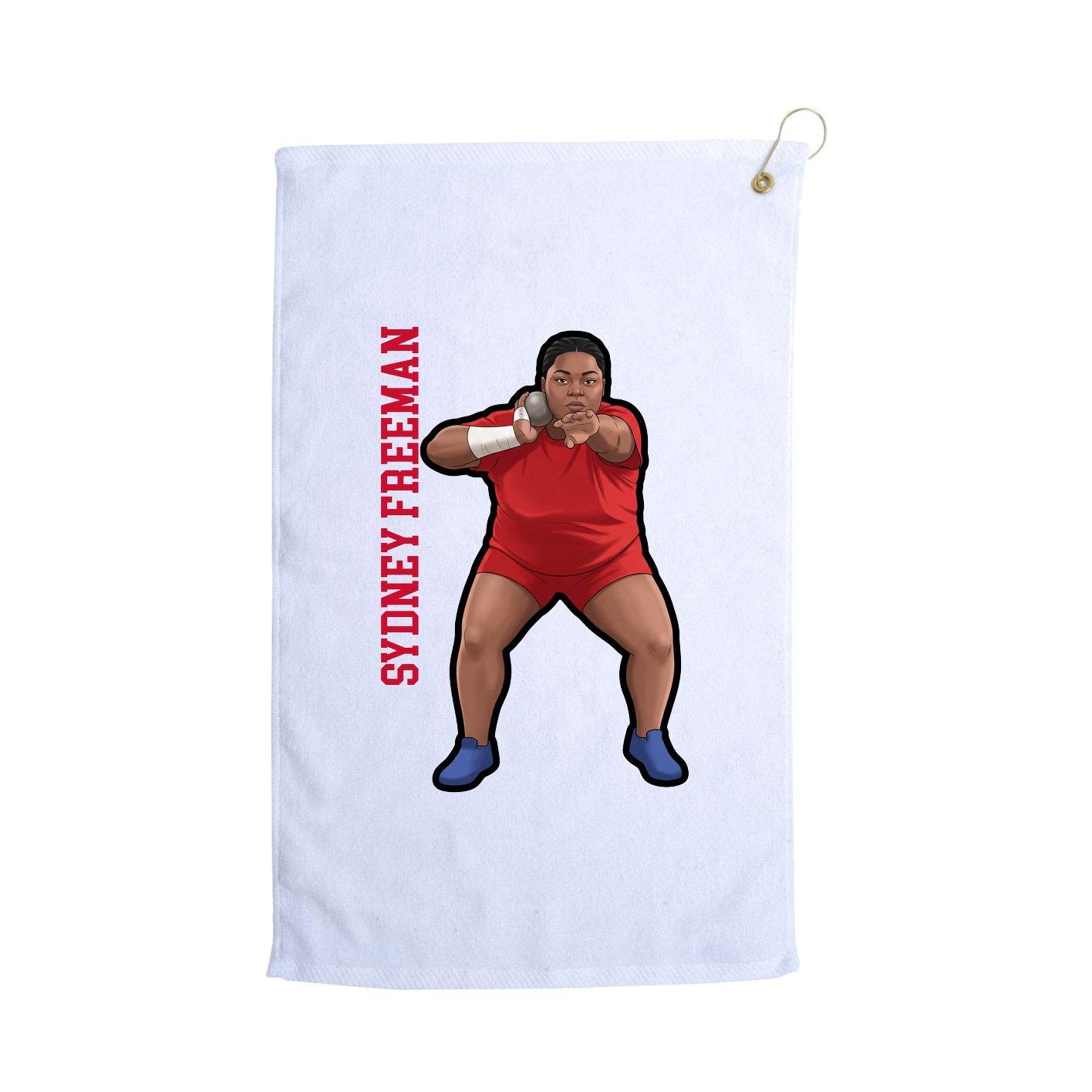 Golf Towel — Name Vertical in White
