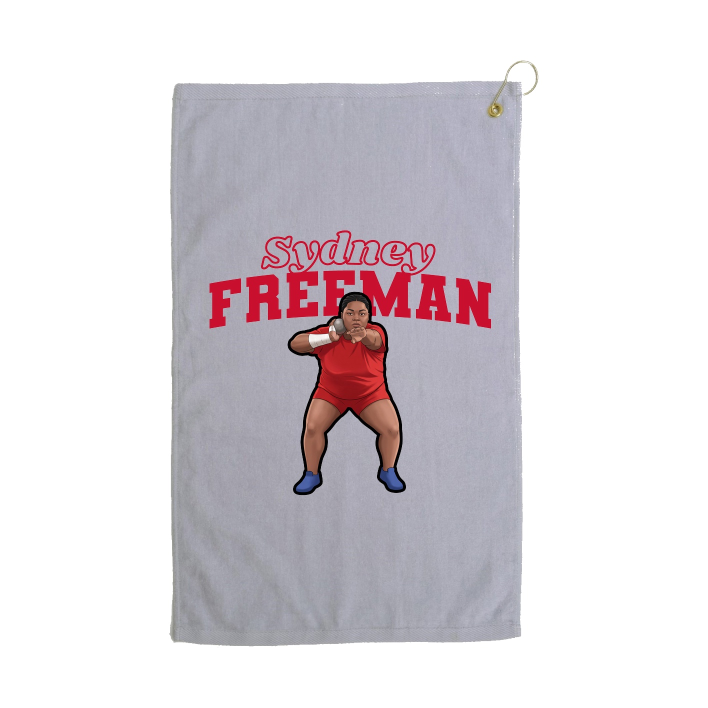 Golf Towel — Name Arch in Grey