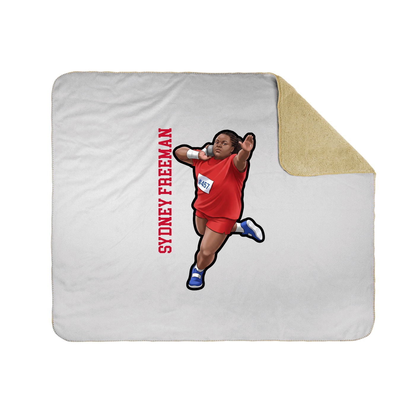 Throw Blanket — Name Vertical in White