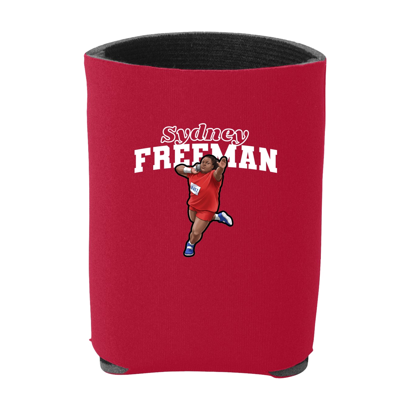 Can Holder — Name Arch in Red