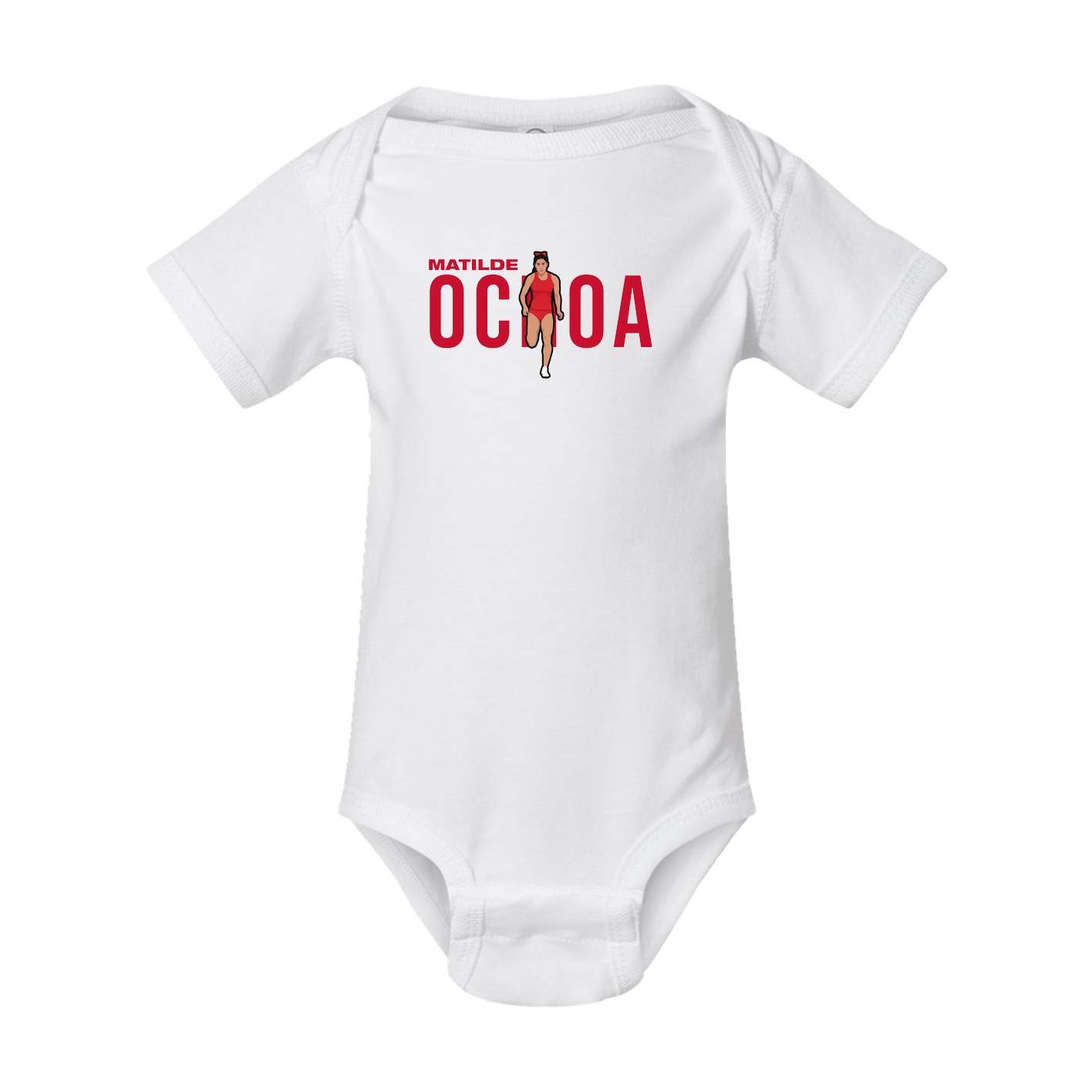 Baby Onesie — Player Name in White