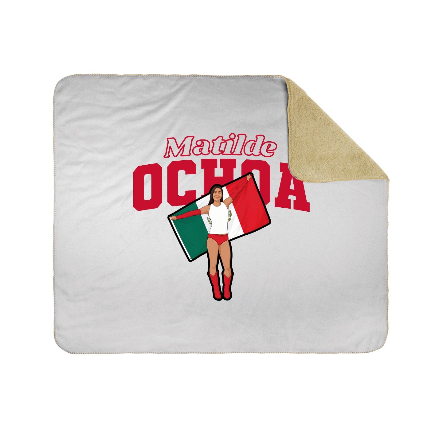 Throw Blanket — Name Arch in White