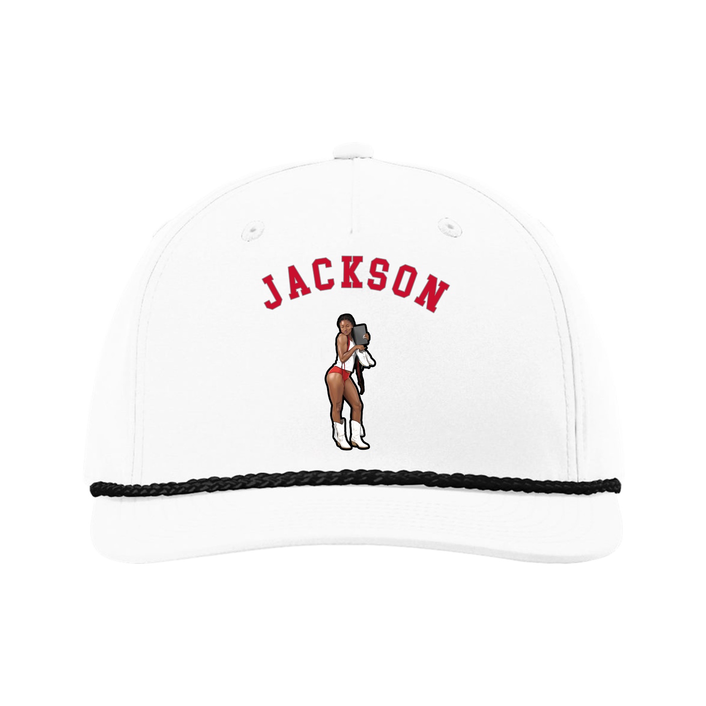 Five-Panel Classic Rope Cap — Shirsey Arch in White