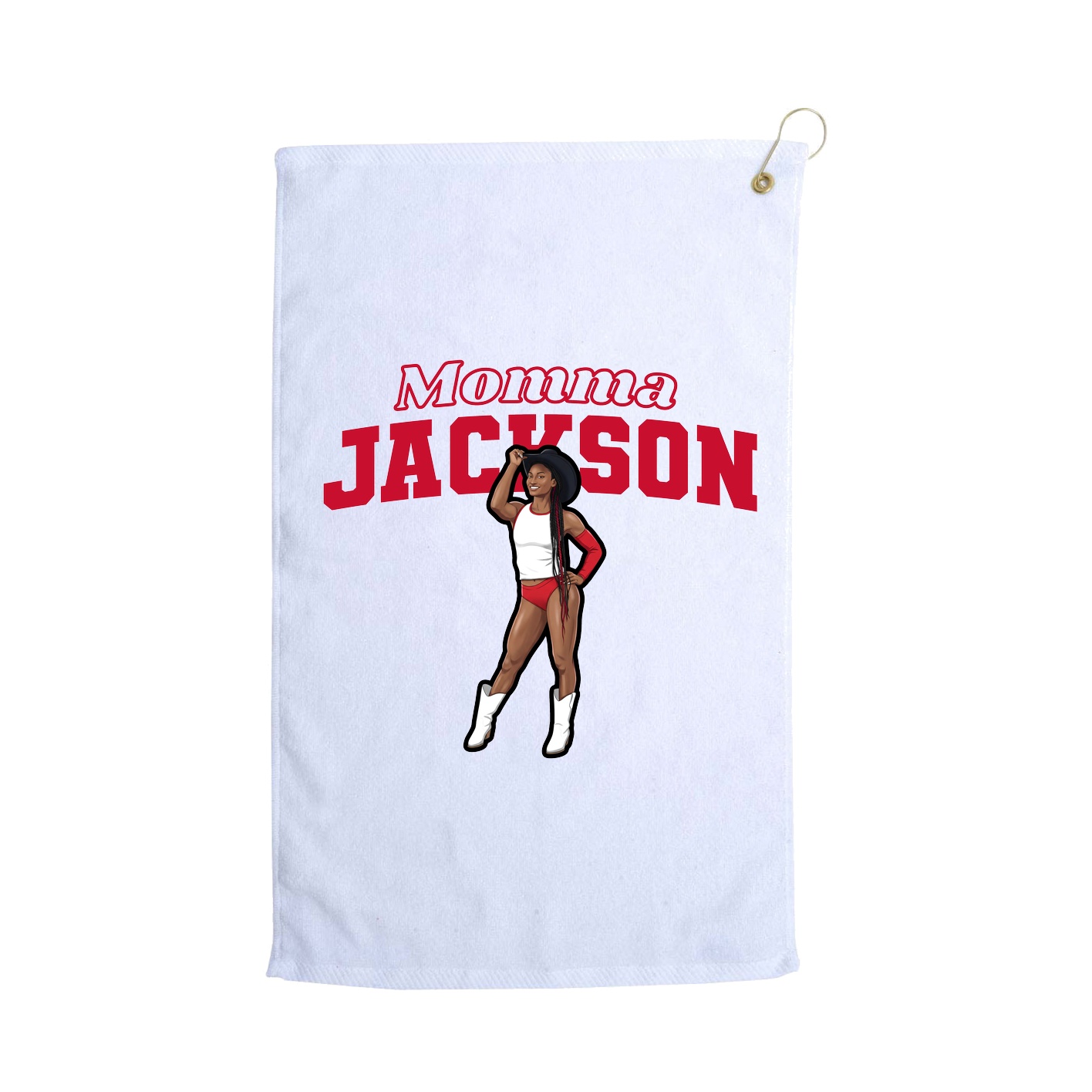 Golf Towel — Mothers Day Block in White