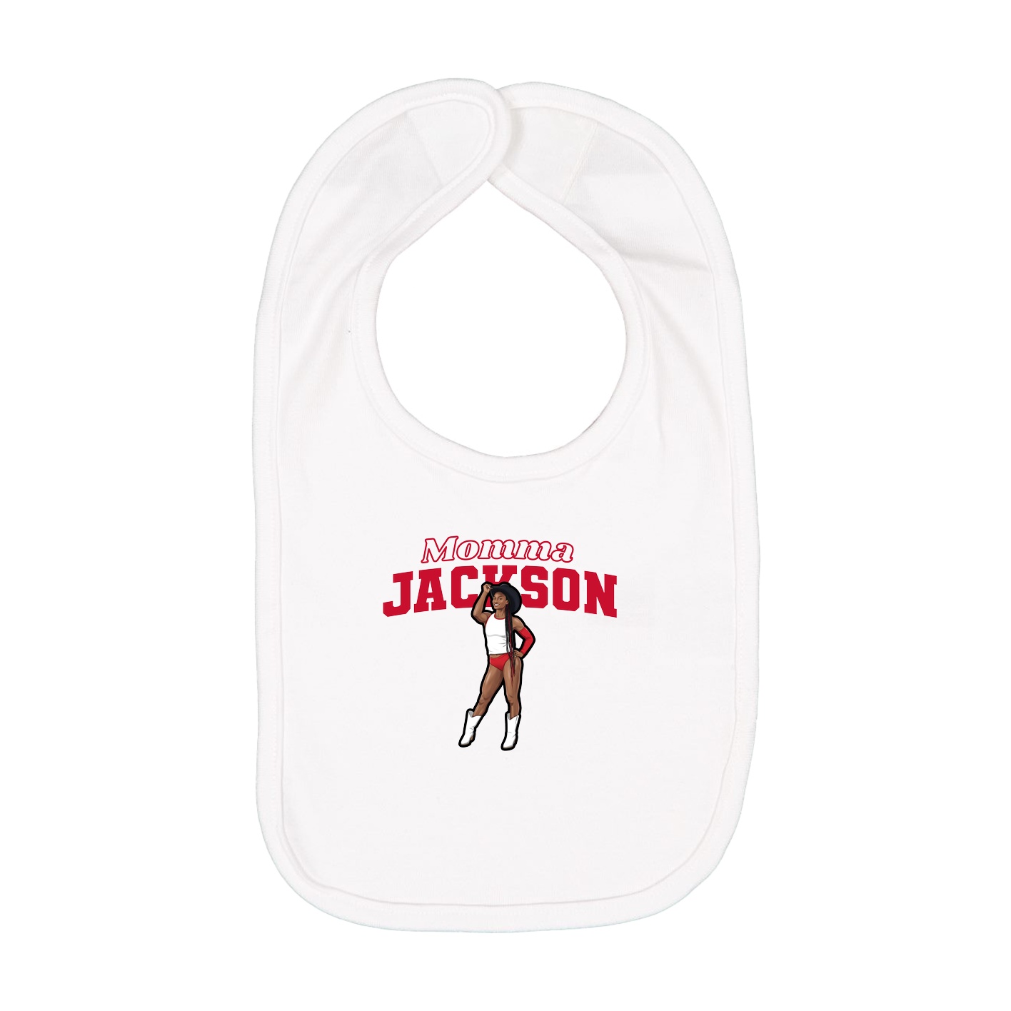 Infant Bib — Mothers Day Block in White