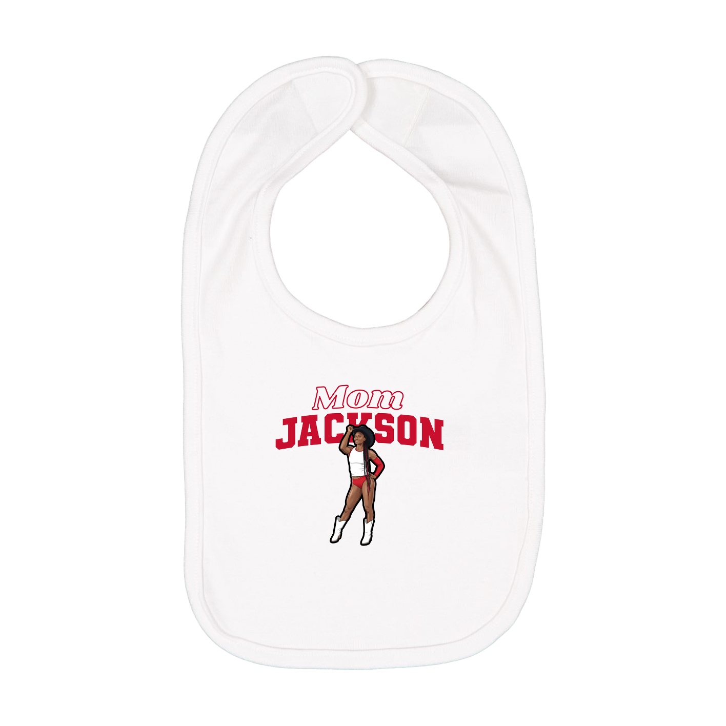 Infant Bib — Mothers Day Block in White