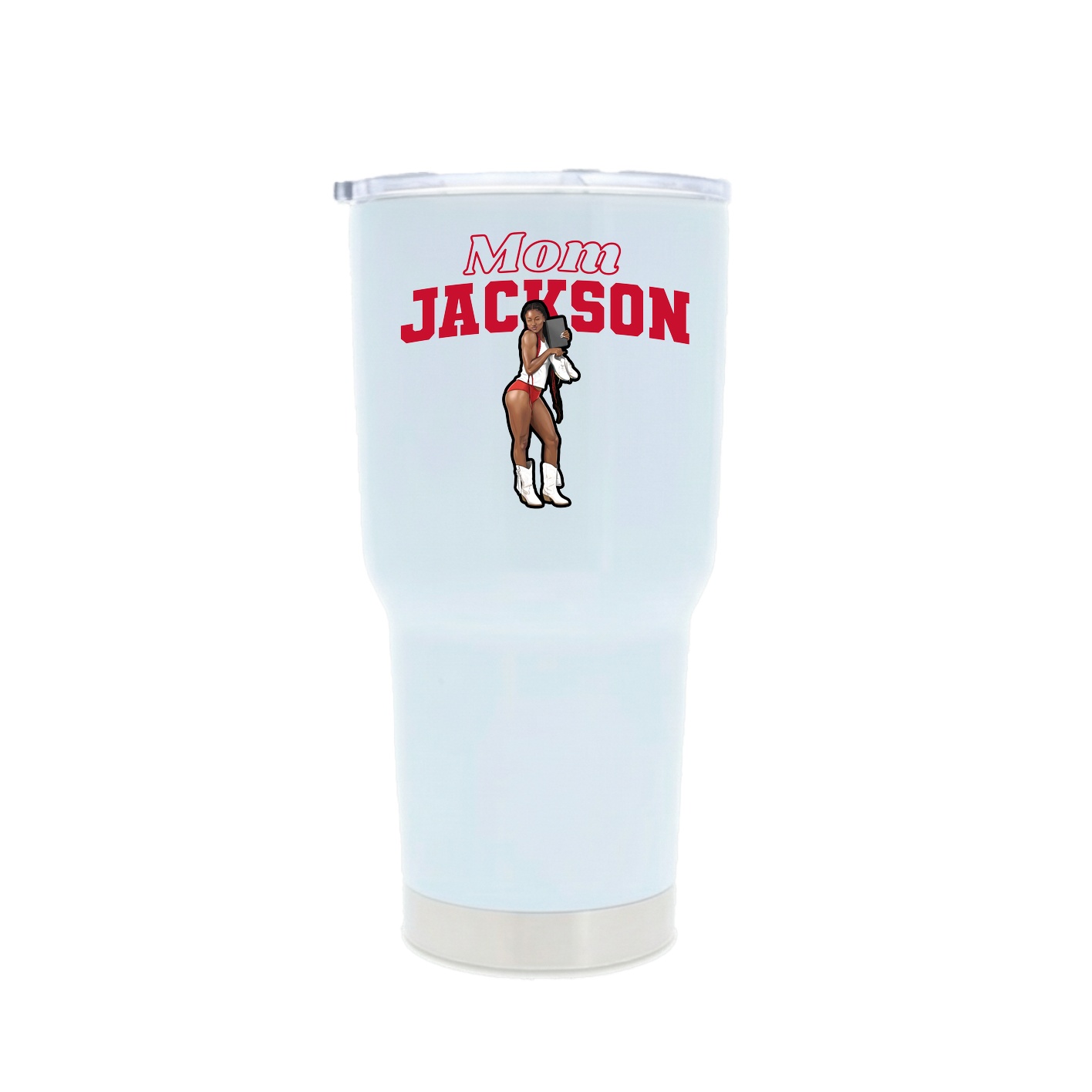 30oz Stainless Steel Tumbler — Mothers Day Block in White