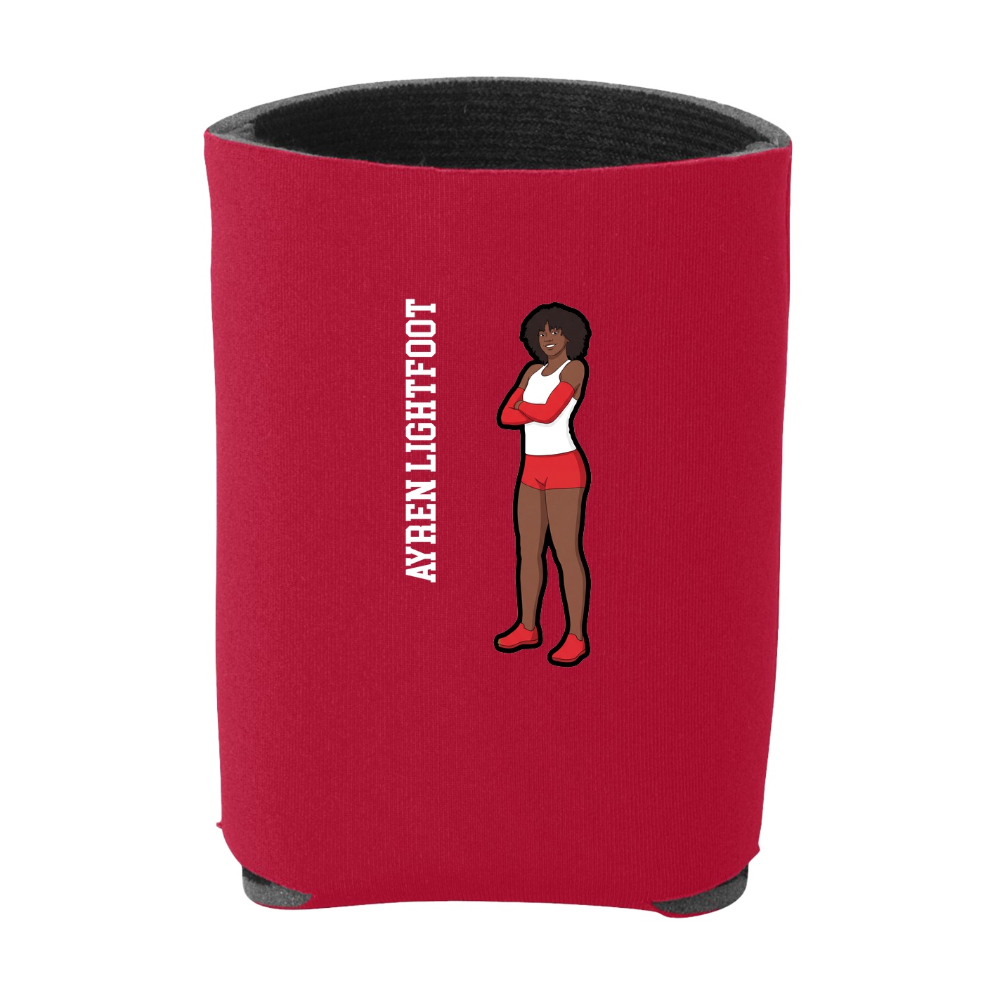 Can Holder — Name Vertical in Red