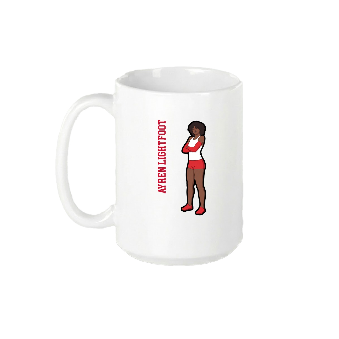 15oz Coffee Mug — Name Vertical in White