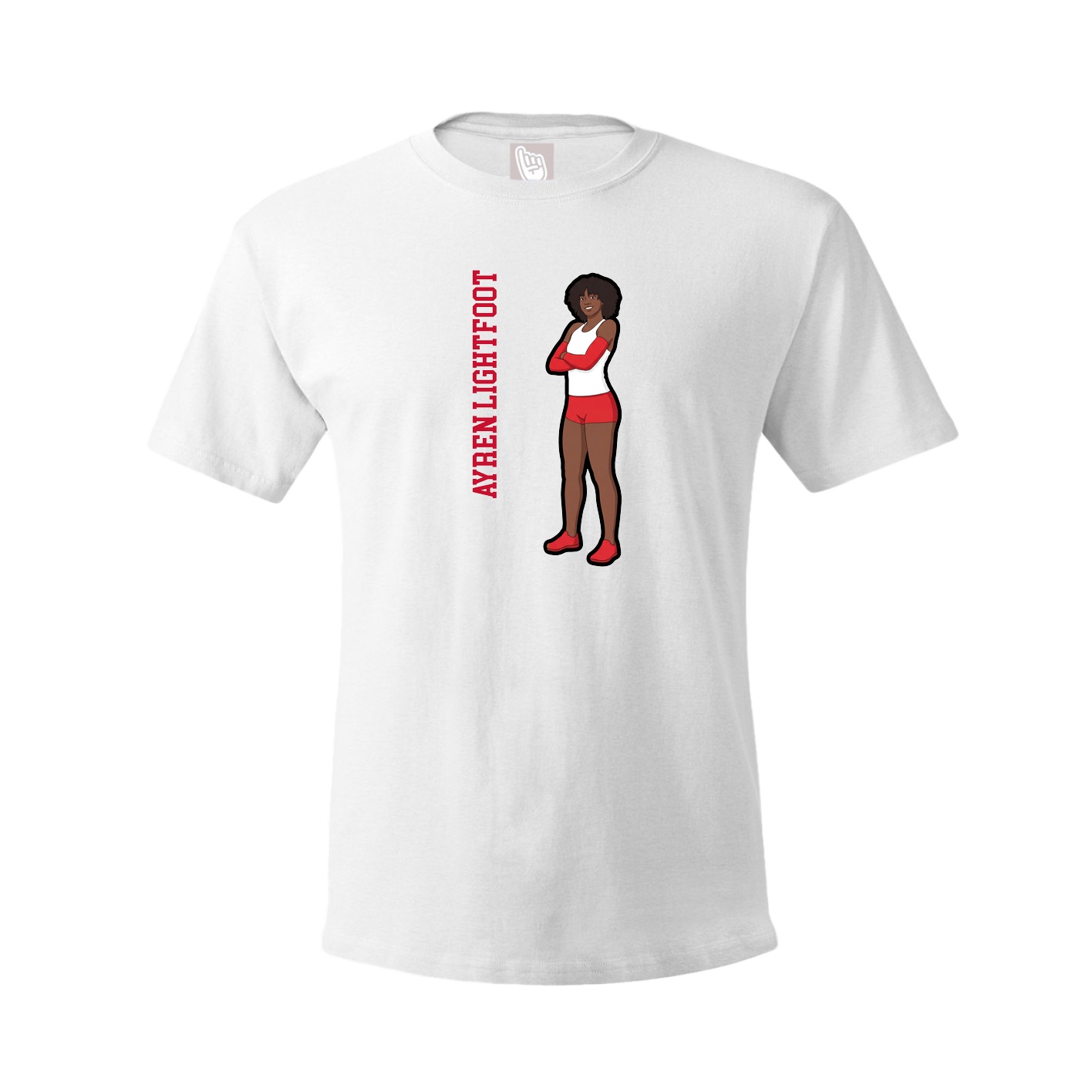Tee — Name Vertical in White