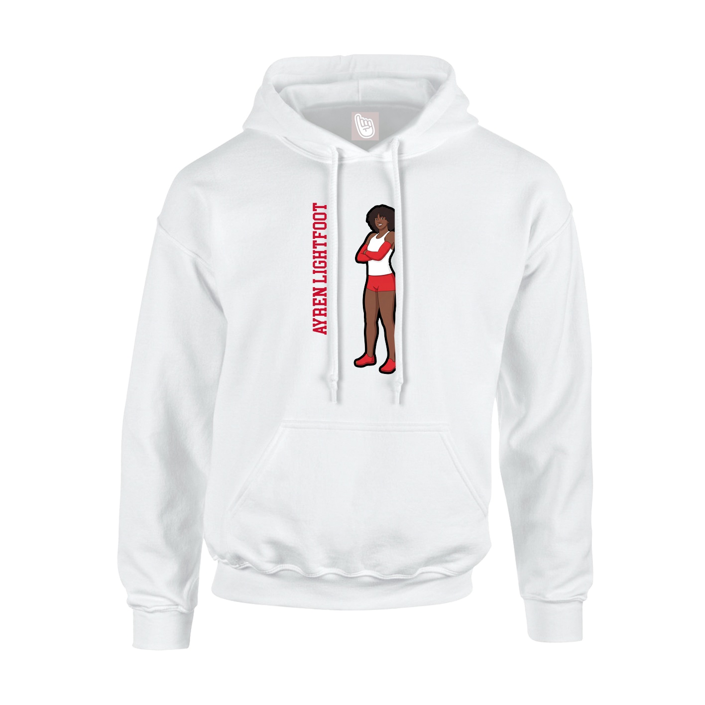 Youth Hoodie — Name Vertical in White
