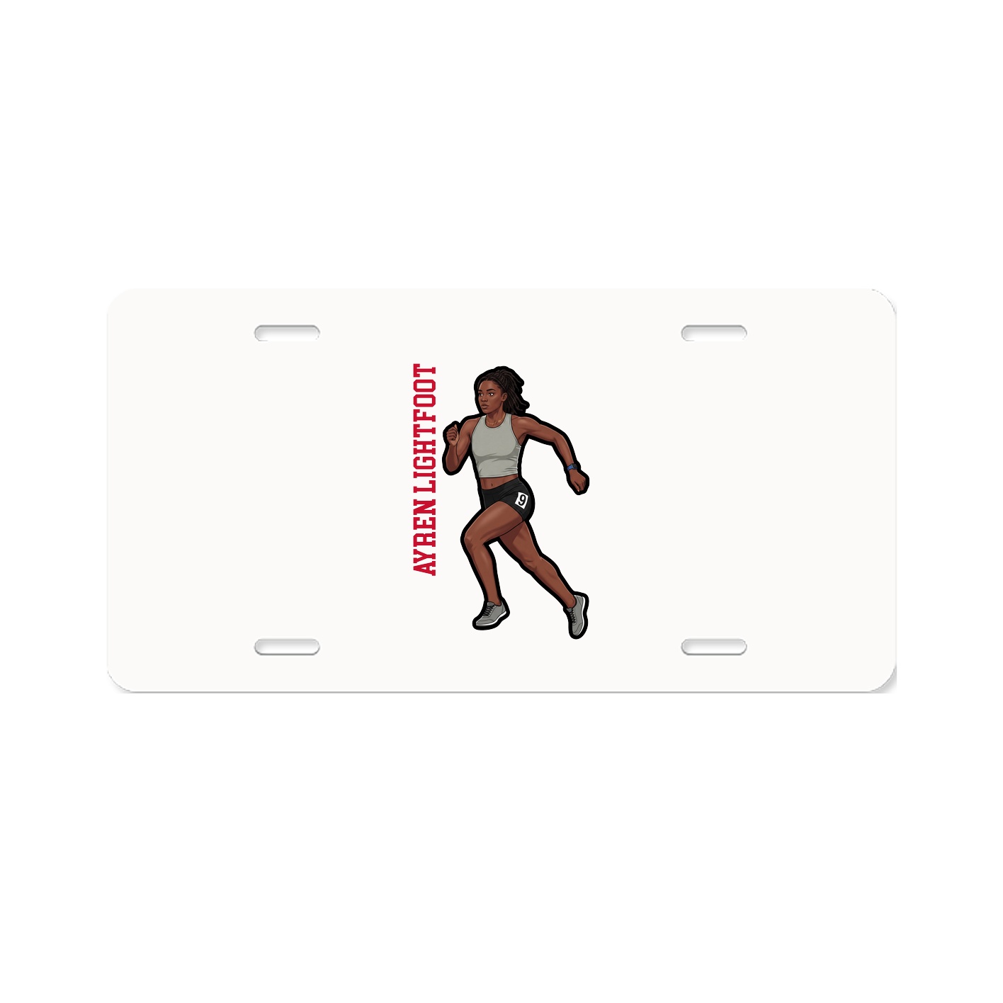 License Plate — Name Vertical in Classic