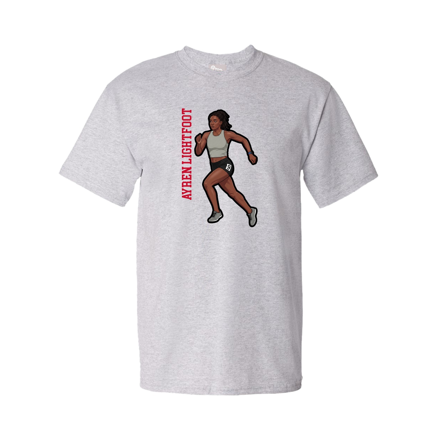 Tee — Name Vertical in Grey