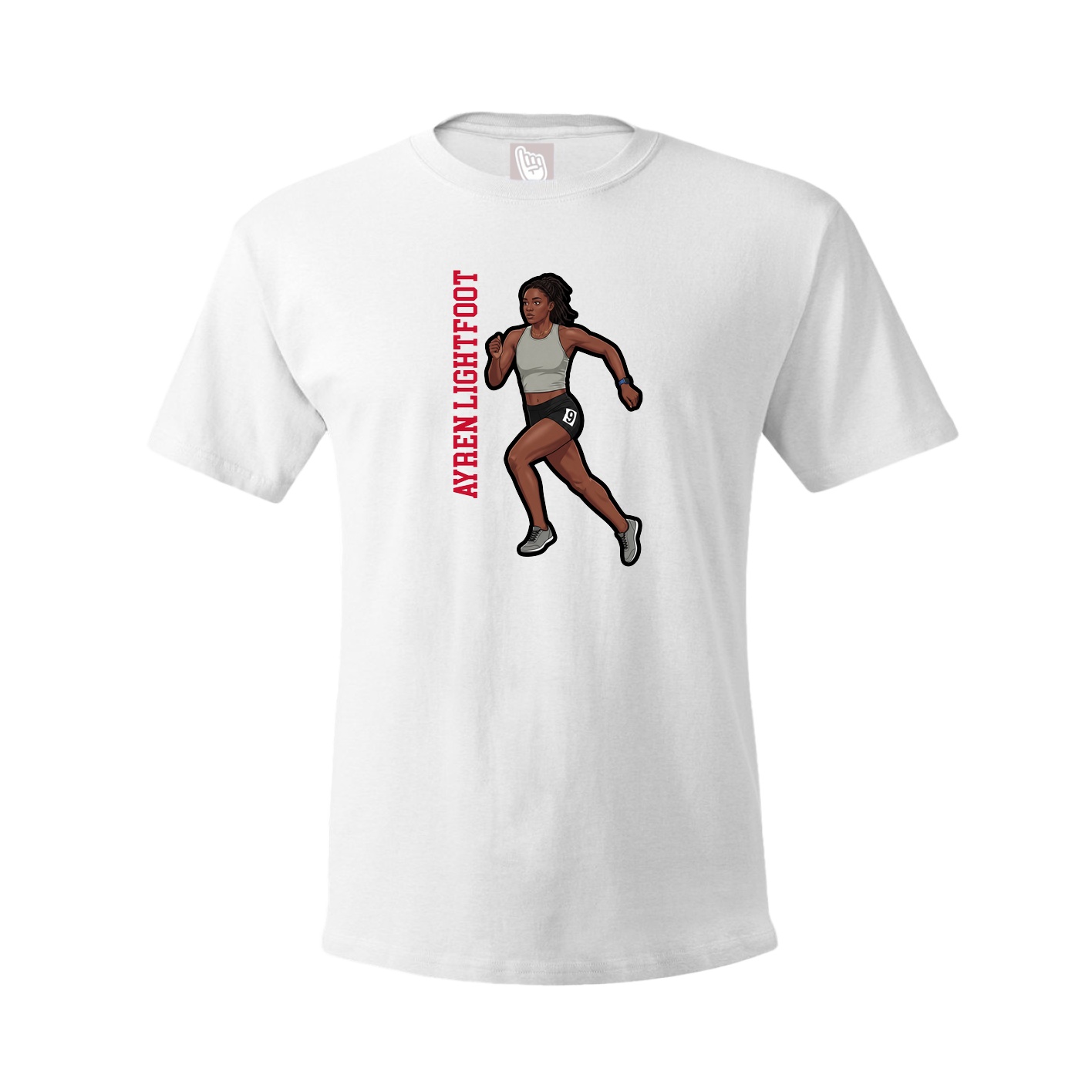 Tee — Name Vertical in White