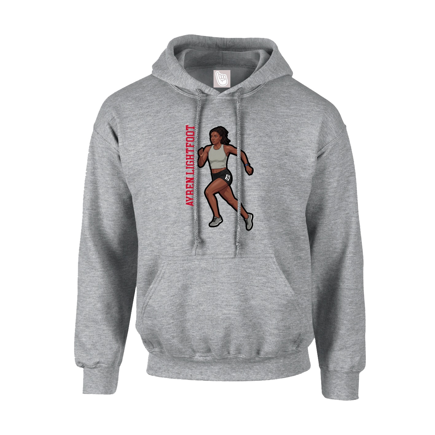 Youth Hoodie — Name Vertical in Grey