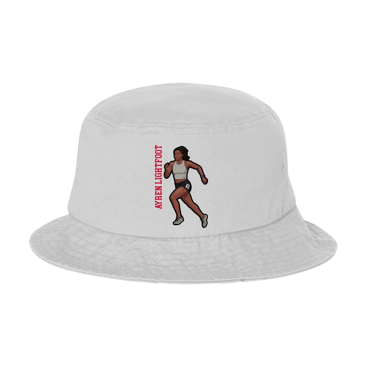Bucket Cap — Name Vertical in White