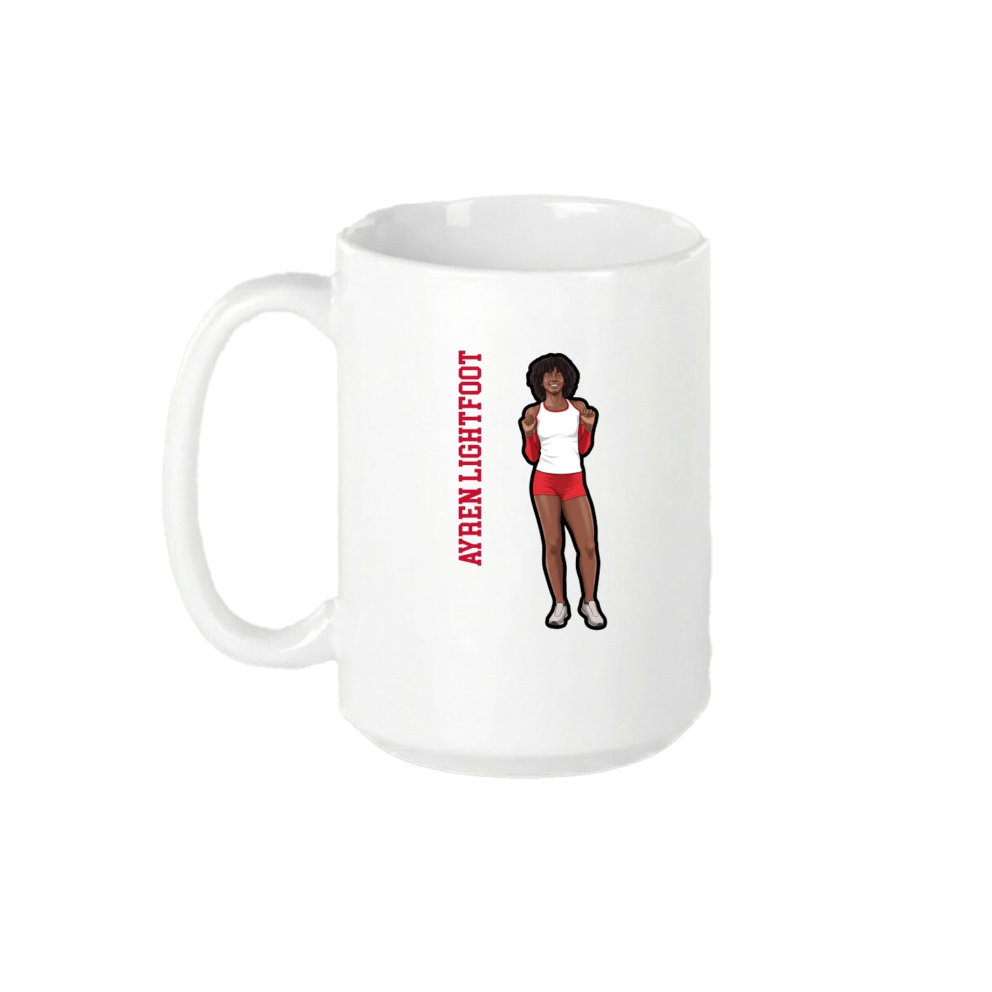 15oz Coffee Mug — Name Vertical in White