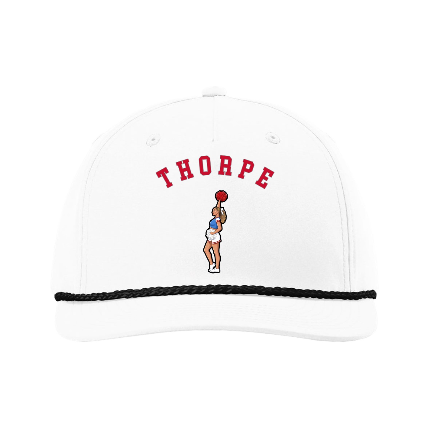 Five-Panel Classic Rope Cap — Shirsey Arch in White
