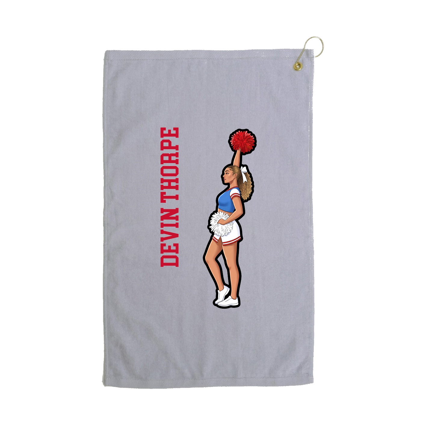 Golf Towel — Name Vertical in Grey