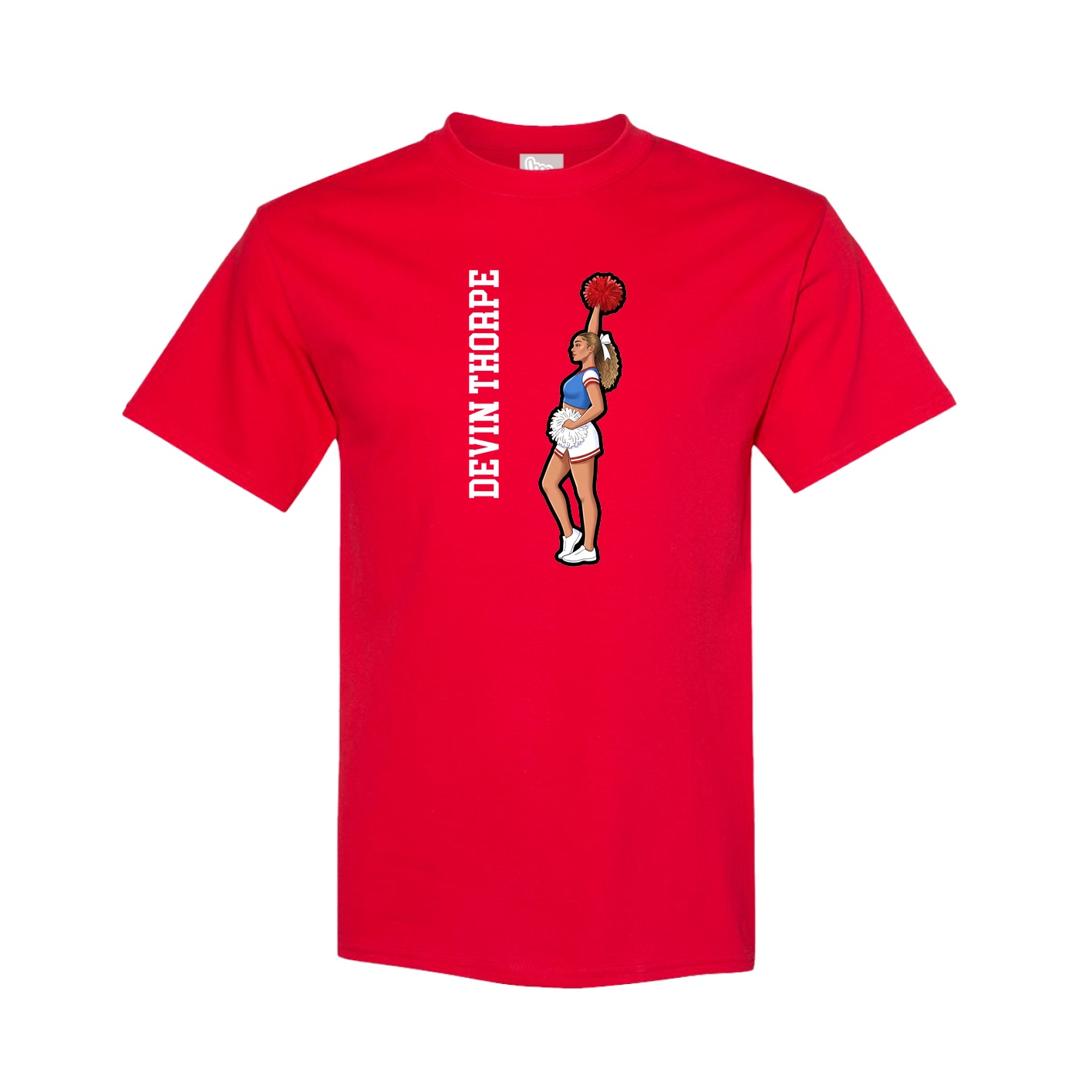 Tee — Name Vertical in Red