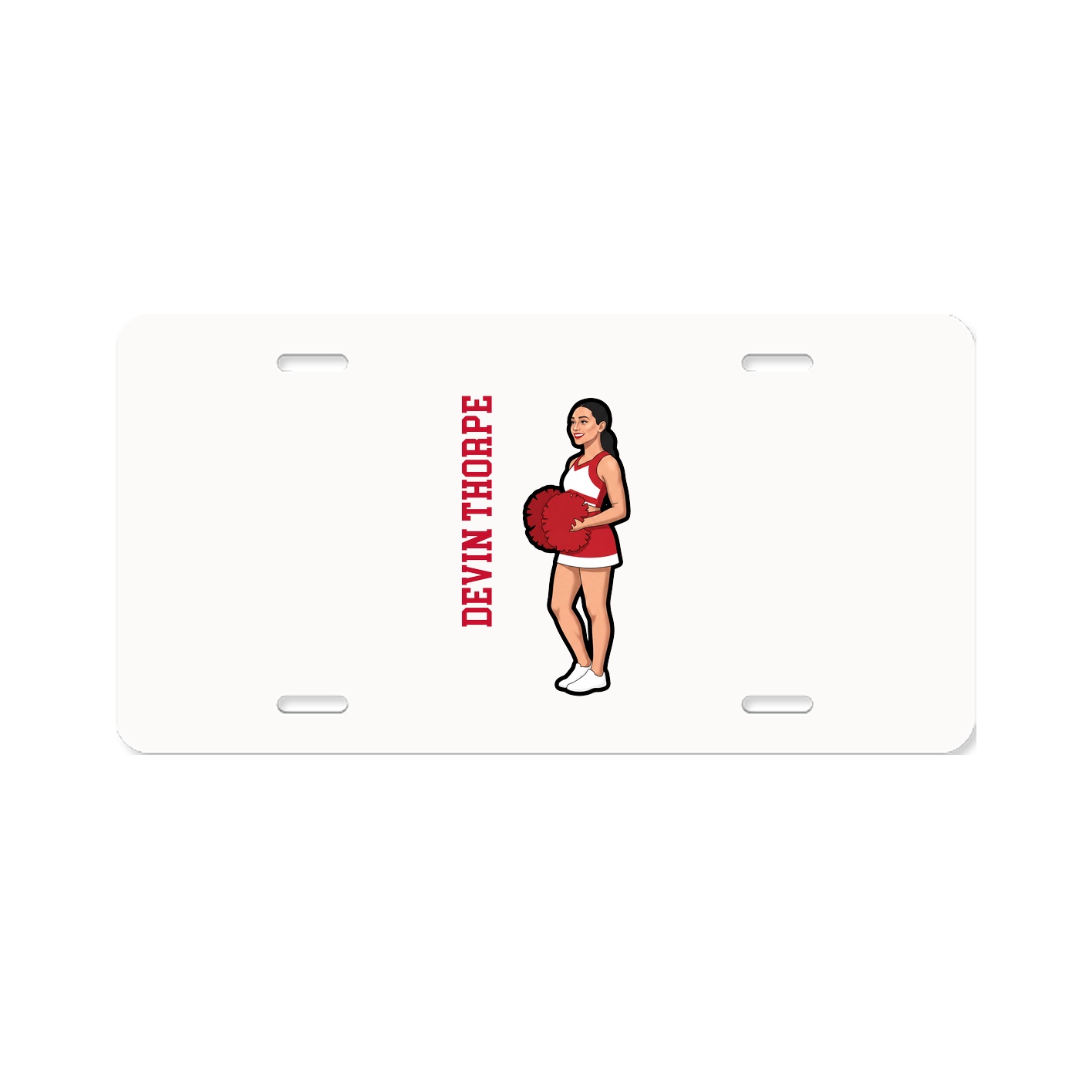 License Plate — Name Vertical in Classic