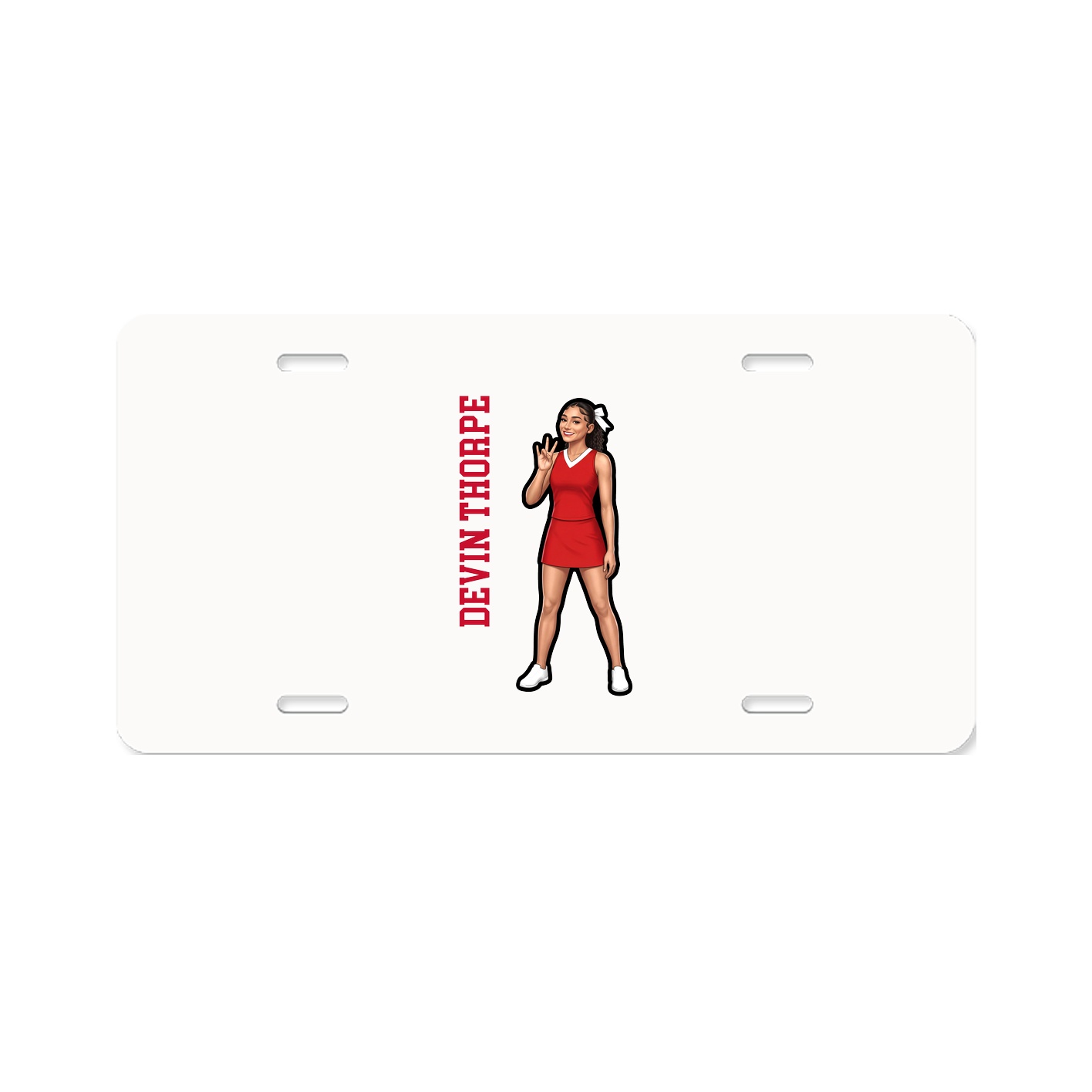 License Plate — Name Vertical in Classic
