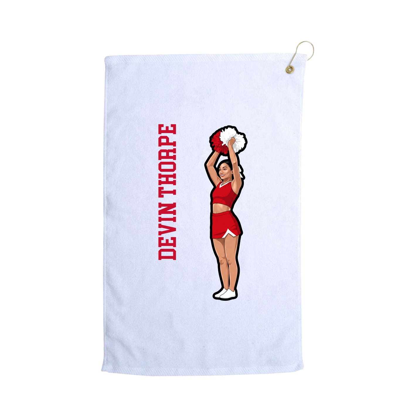 Golf Towel — Name Vertical in White