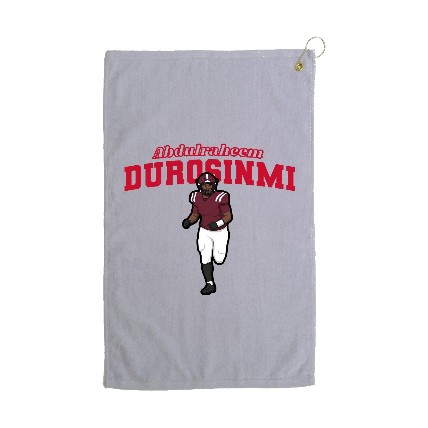Golf Towel — Name Arch in Grey