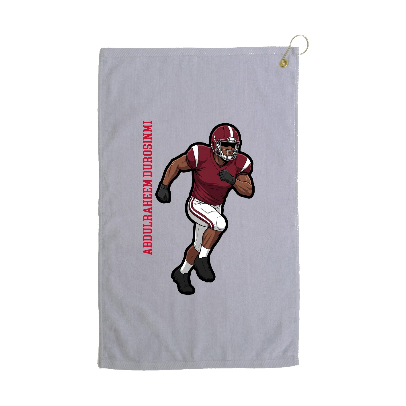 Golf Towel — Name Vertical in Grey