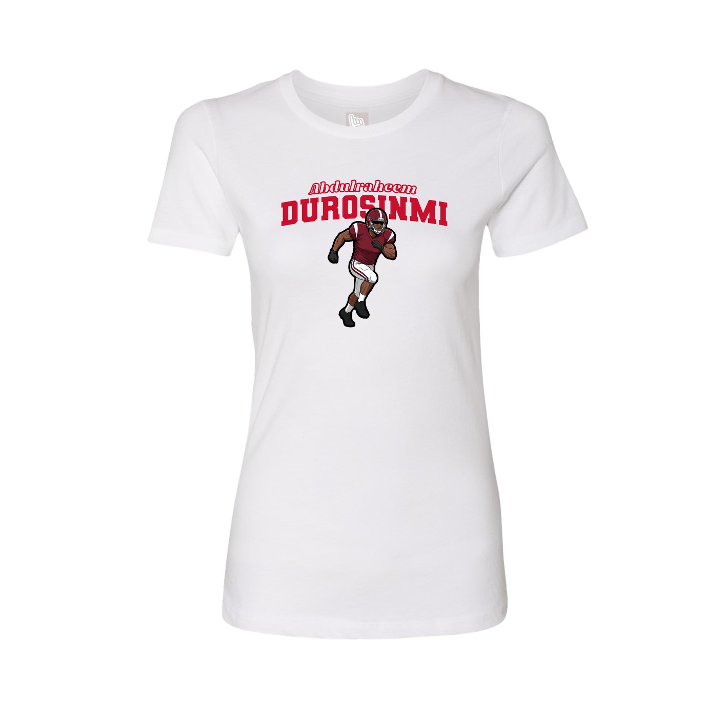 Fitted Women's Tee — Name Arch in White