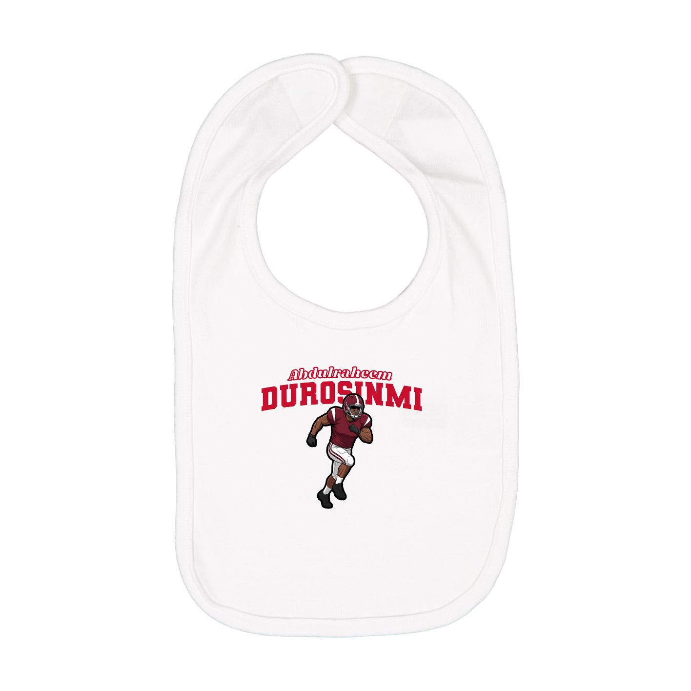 Infant Bib — Name Arch in White