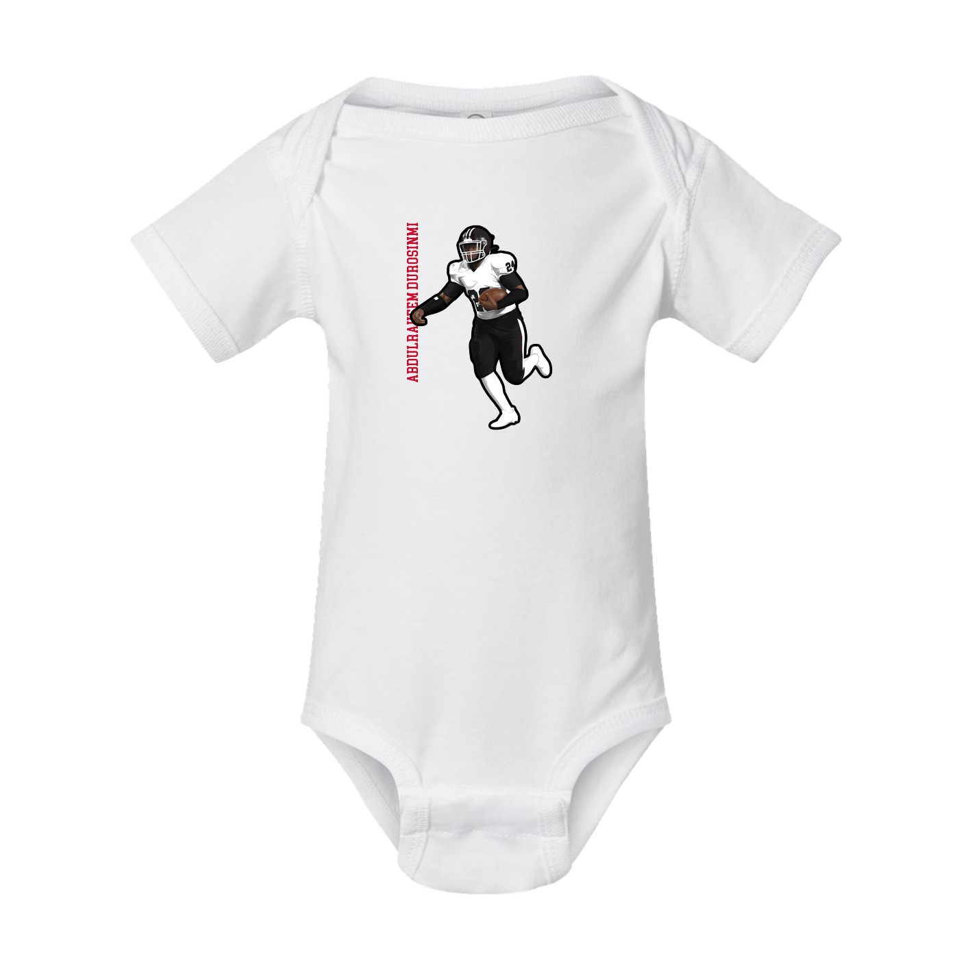 Baby Onesie — Name Vertical in White