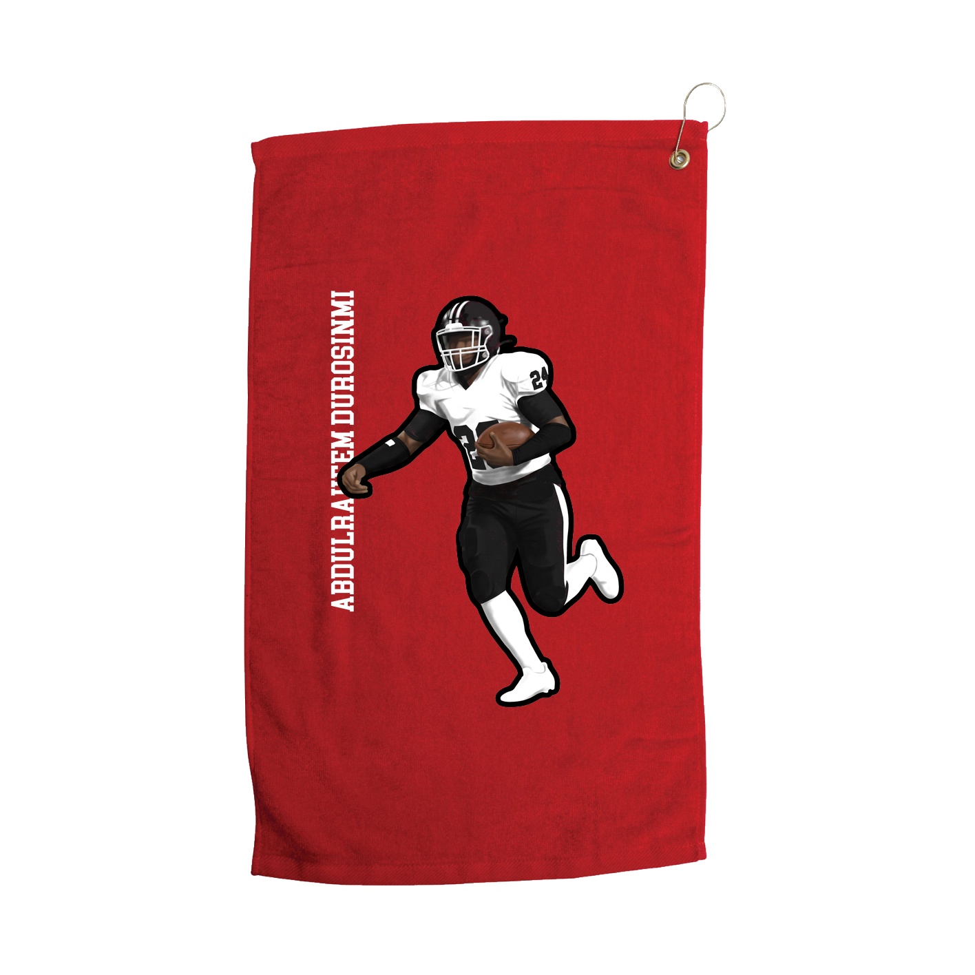 Golf Towel — Name Vertical in Red