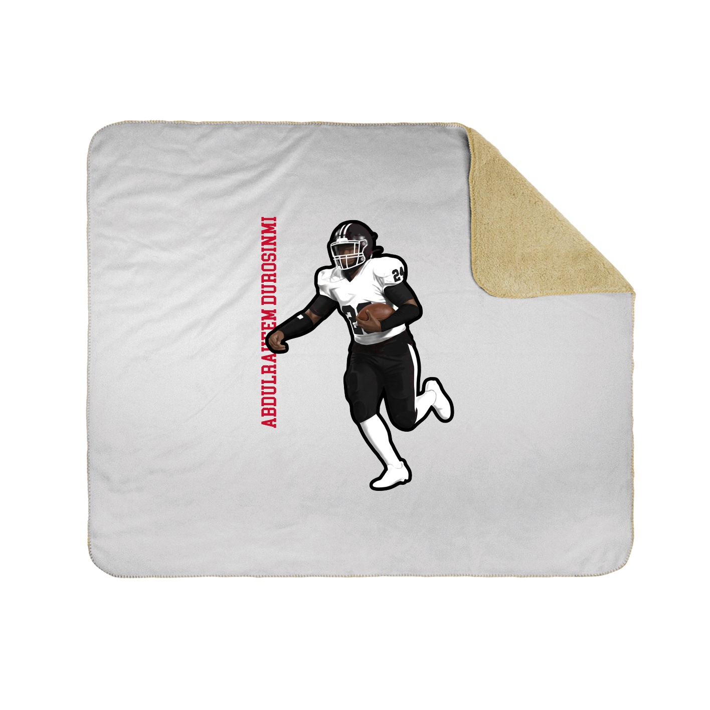 Throw Blanket — Name Vertical in White