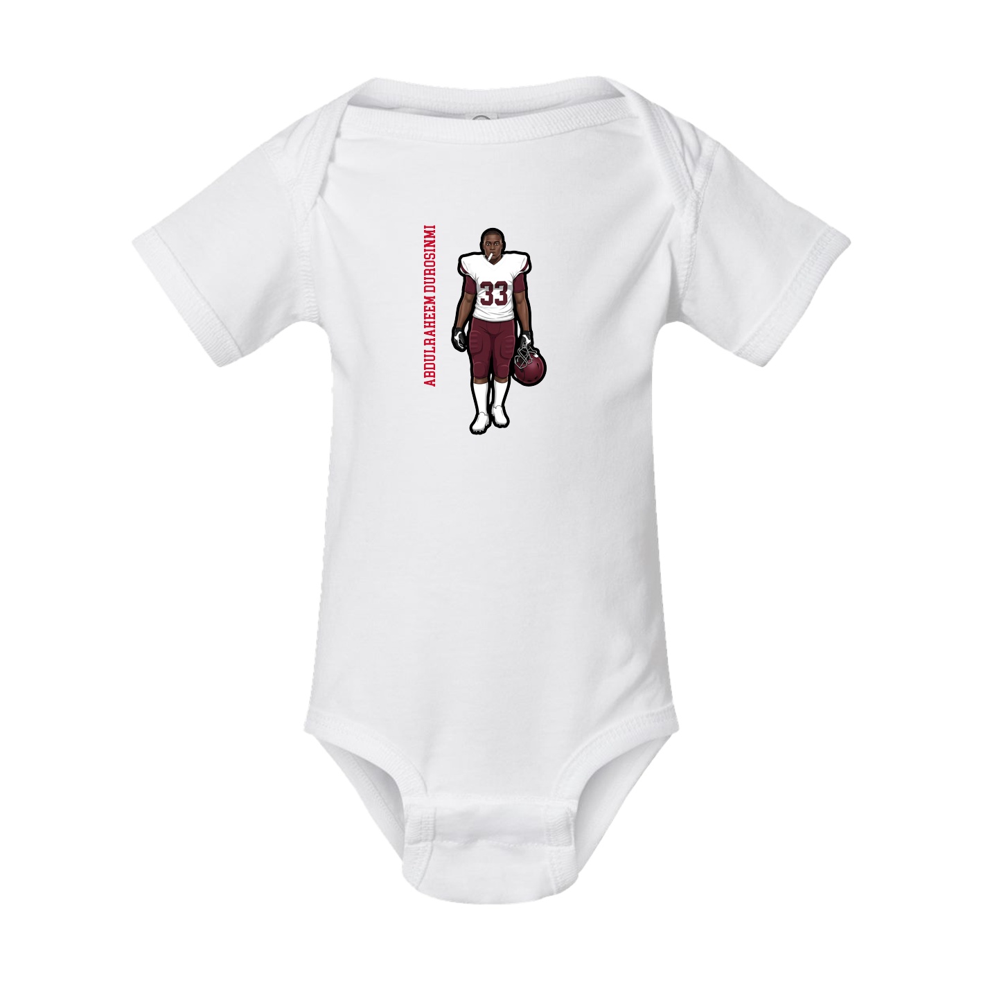 Baby Onesie — Name Vertical in White