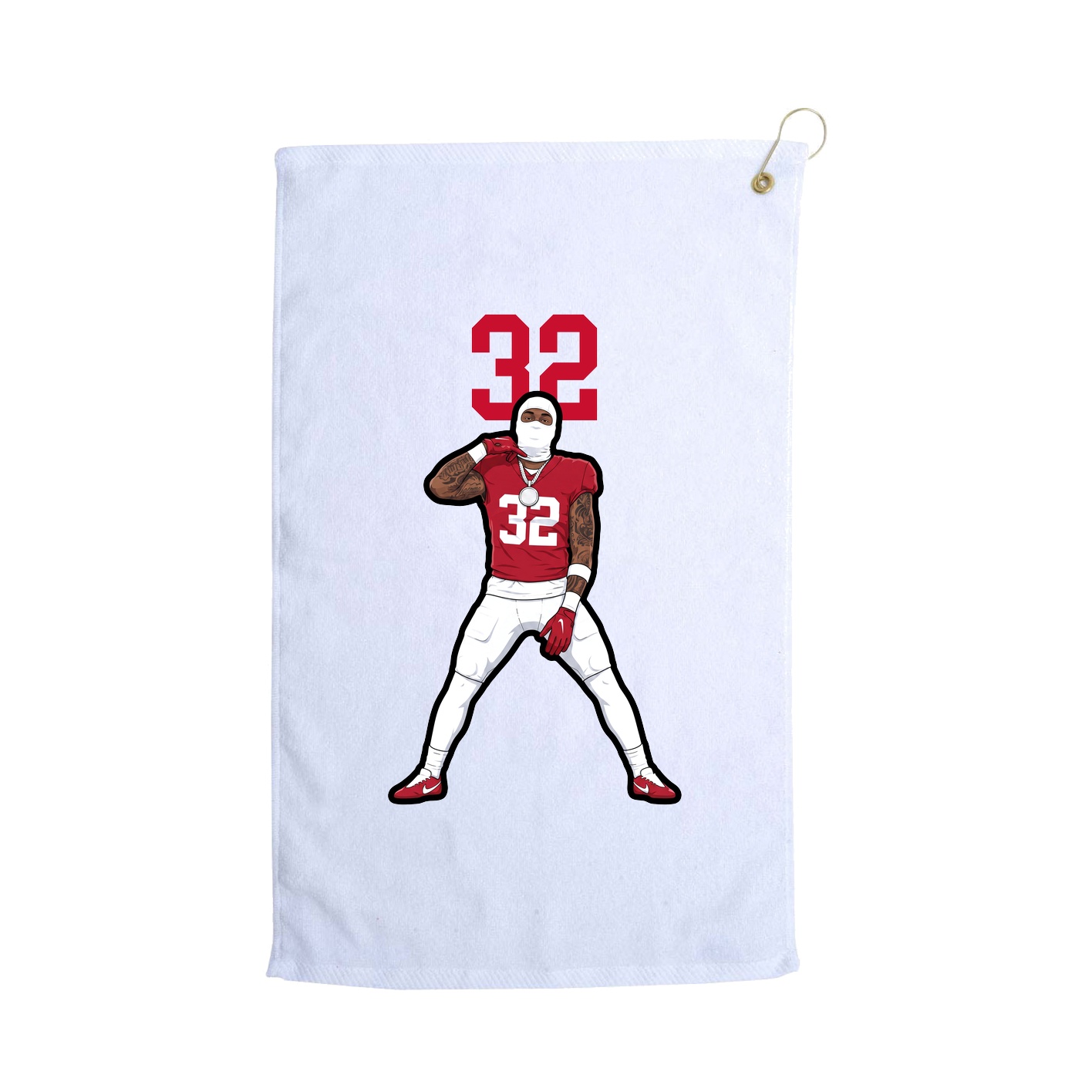 Golf Towel — Number Top in White