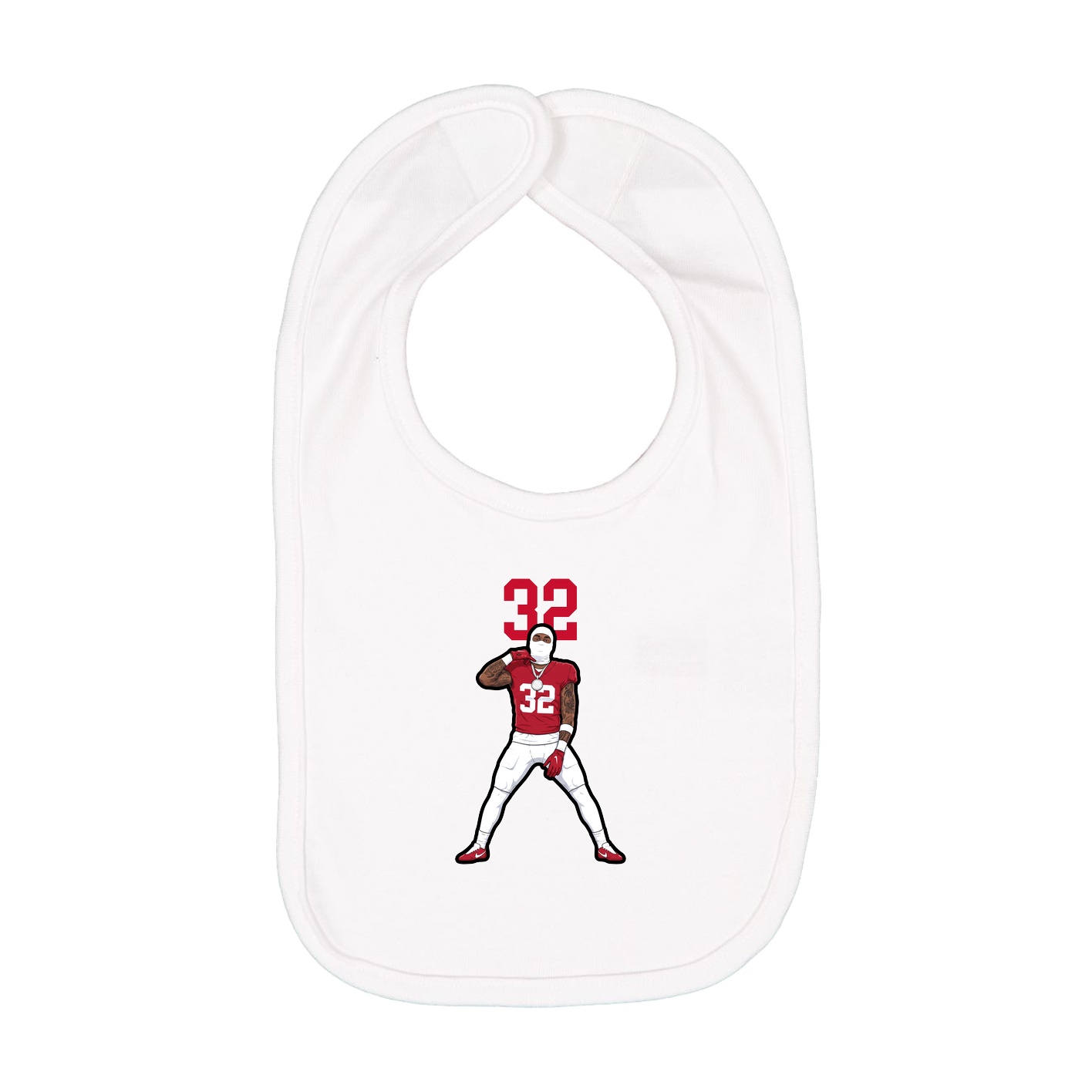 Infant Bib — Number Top in White