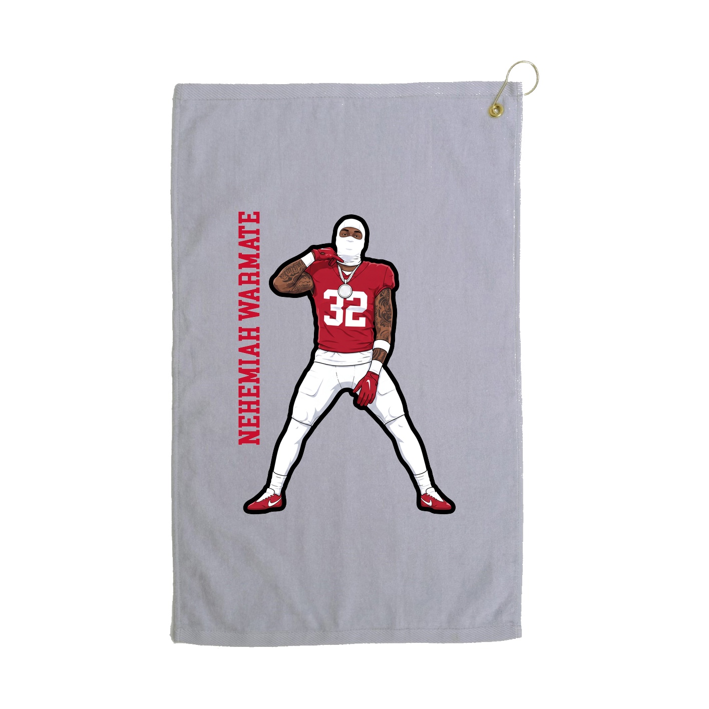 Golf Towel — Name Vertical in Grey