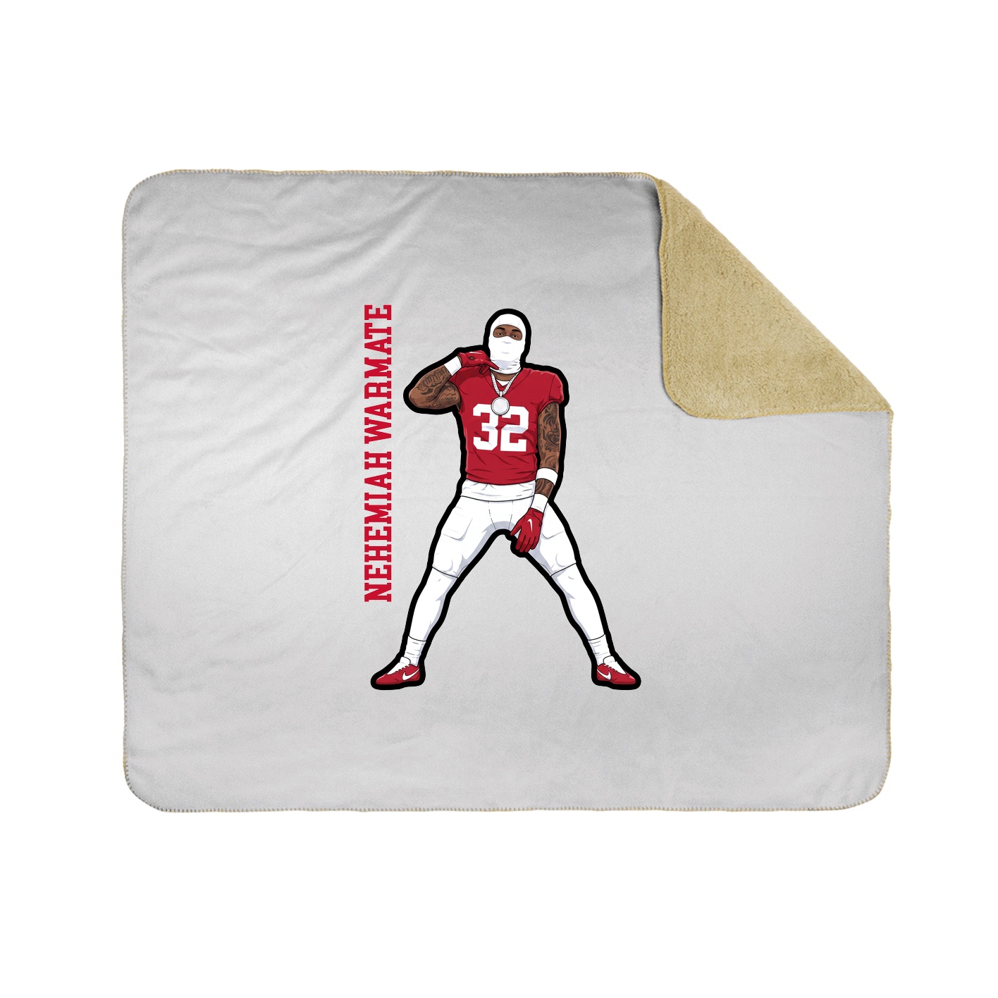Throw Blanket — Name Vertical in White