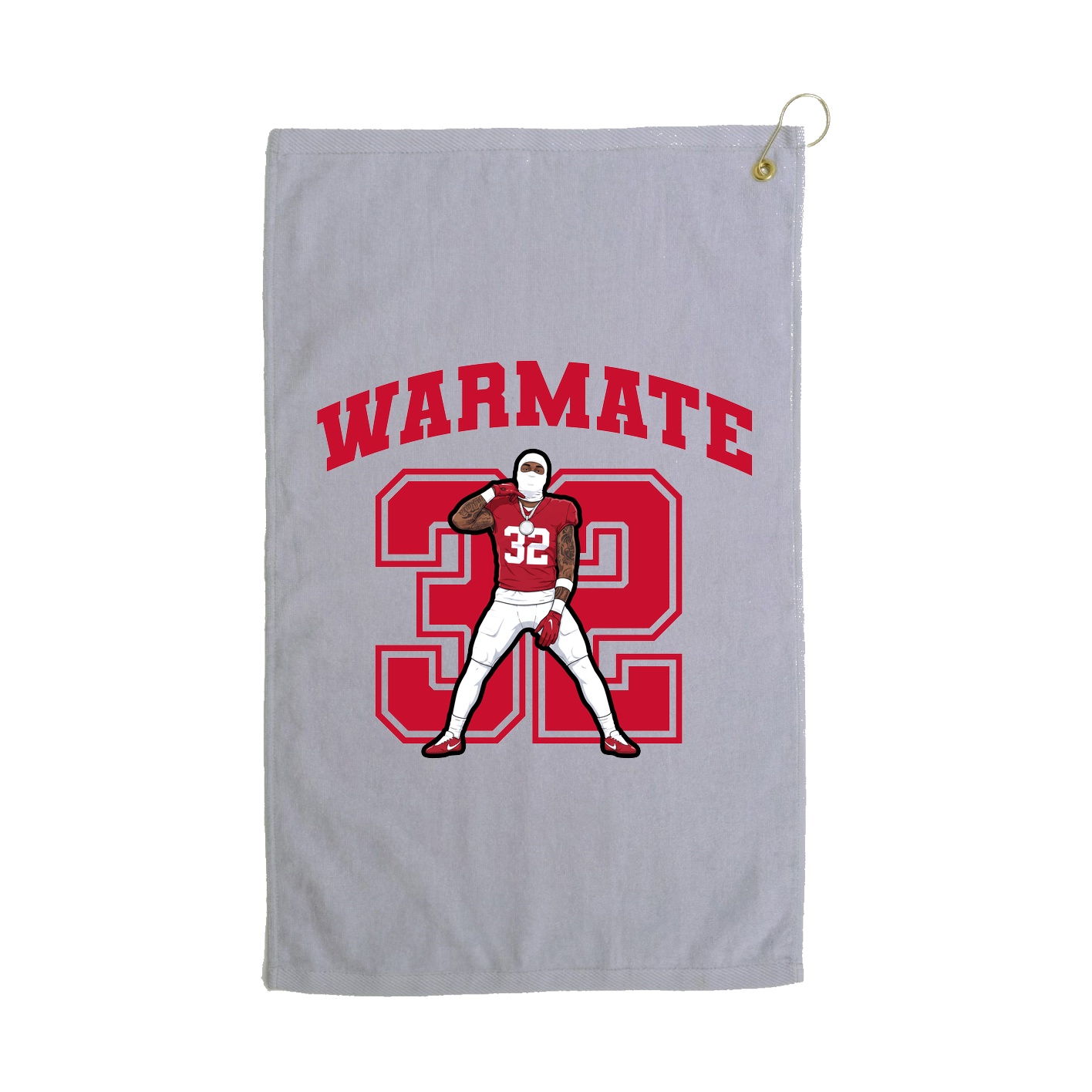 Golf Towel — Number in Grey