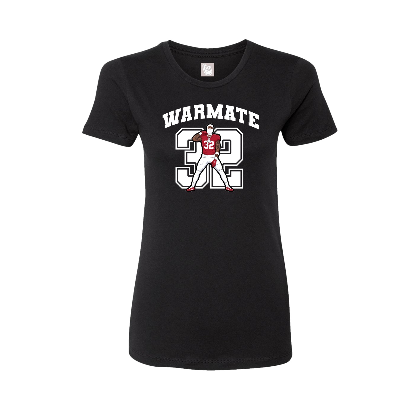 Fitted Women's Tee — Number in Black