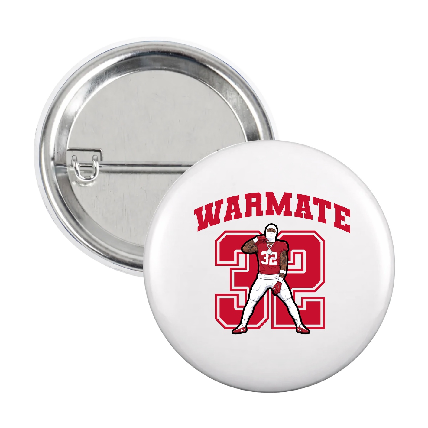 Game Day Button — Number in White