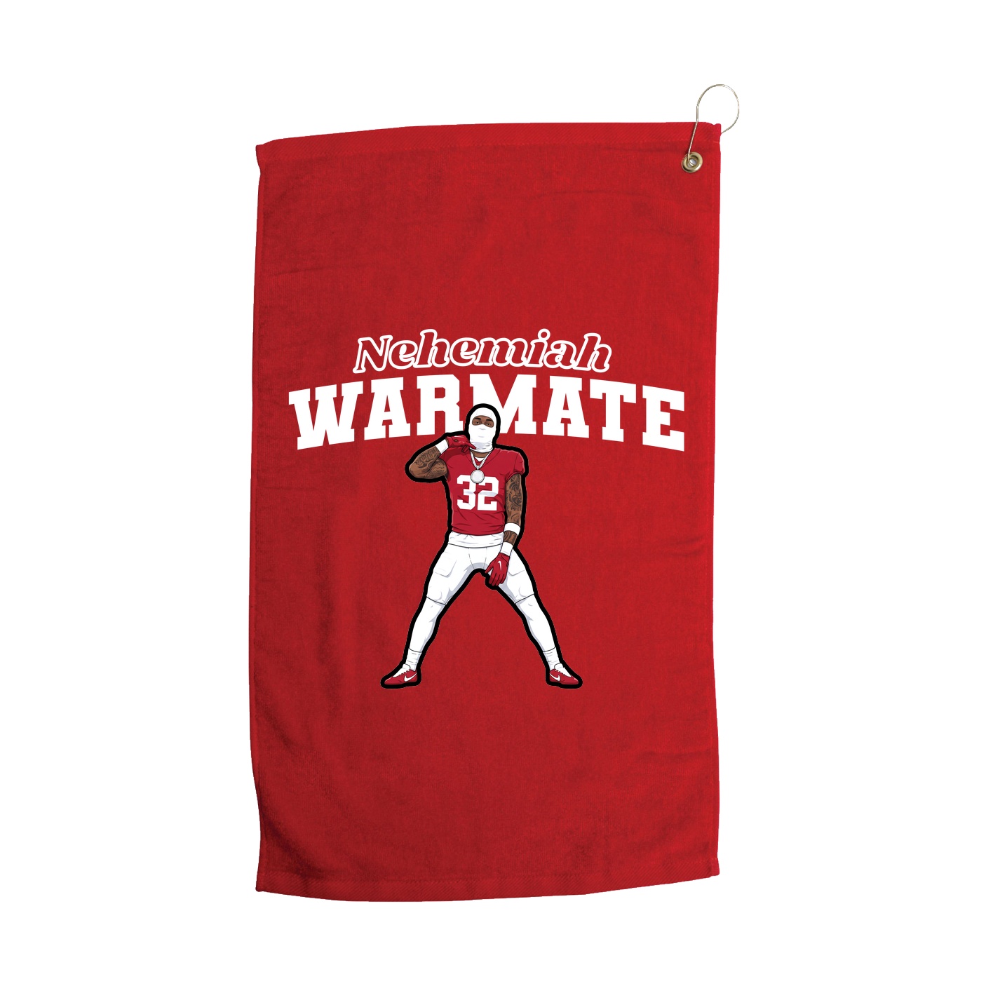 Golf Towel — Name Arch in Red