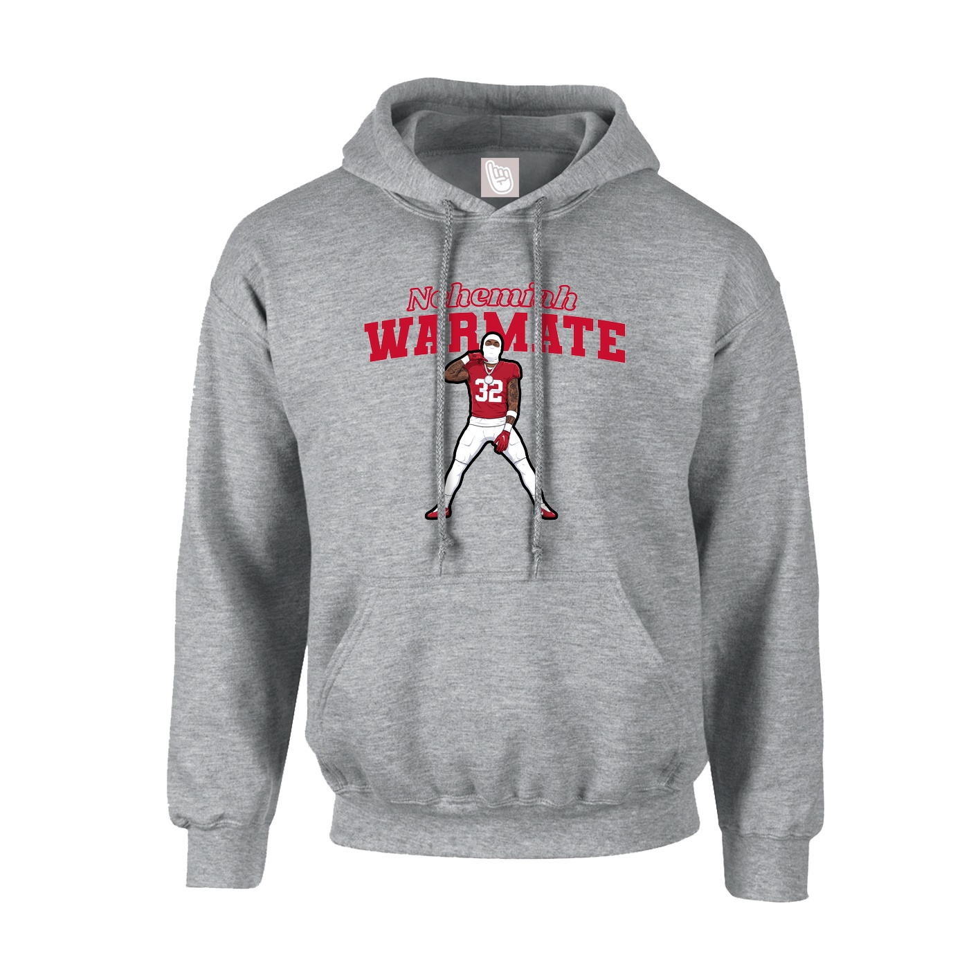 Hoodie — Name Arch in Grey