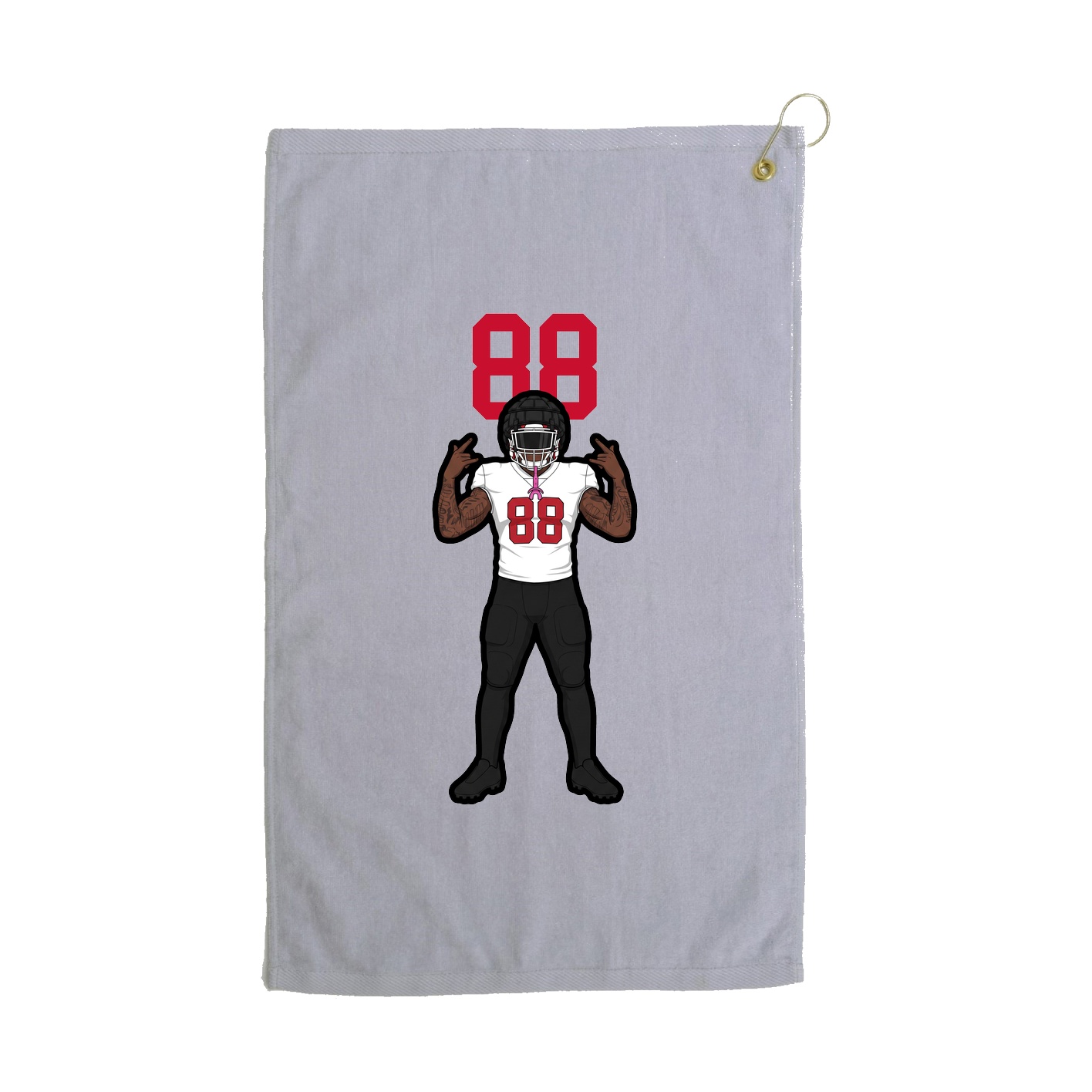 Golf Towel — Number Top in Grey